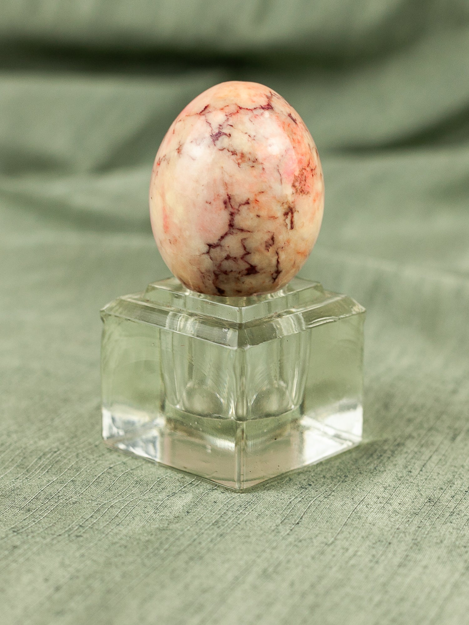 Vintage Mid Century Italian Alabaster Carved Eggs with Marble Finish, Set of 10.