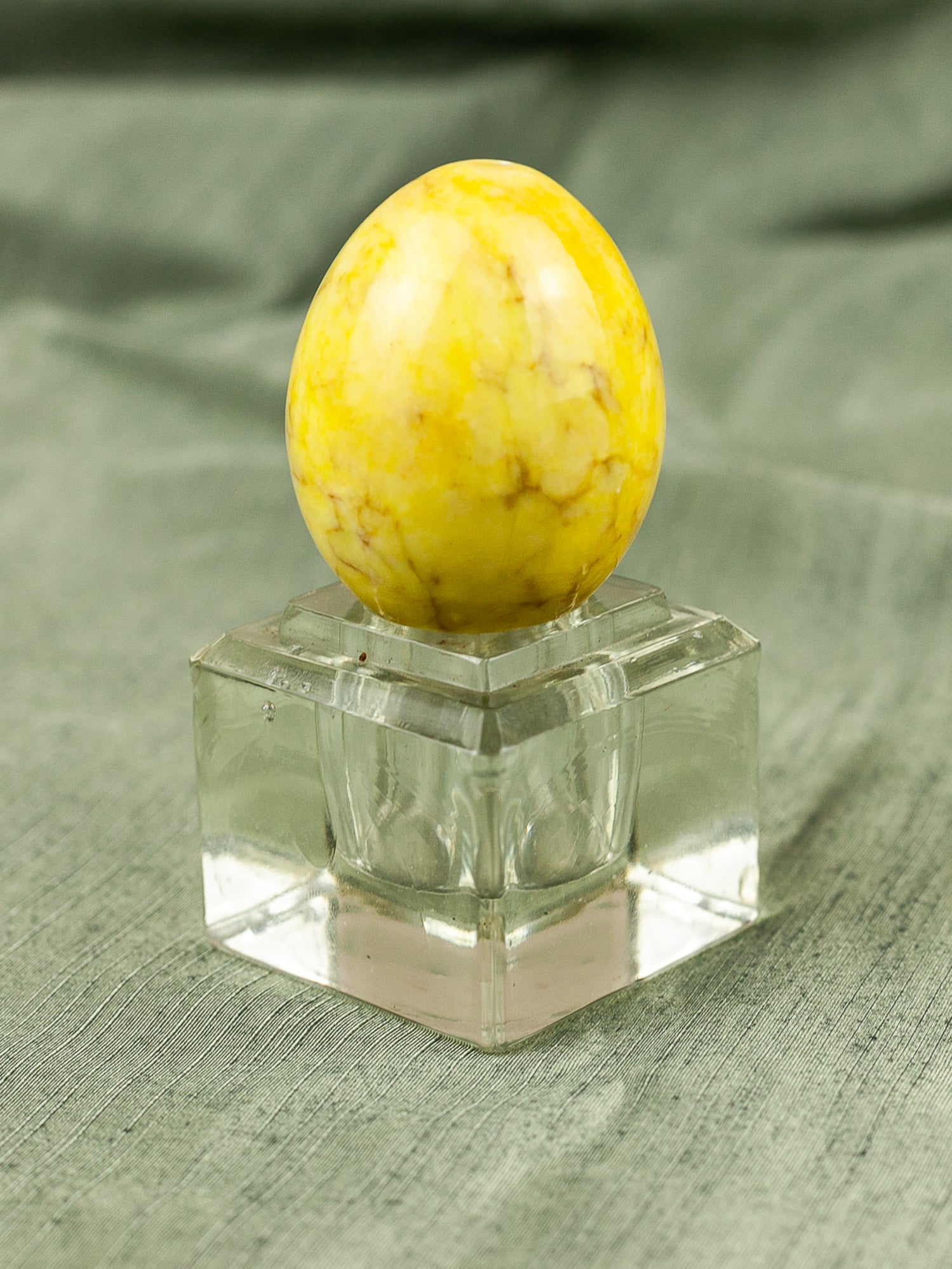 Vintage Mid Century Italian Alabaster Carved Eggs with Marble Finish, Set of 10.