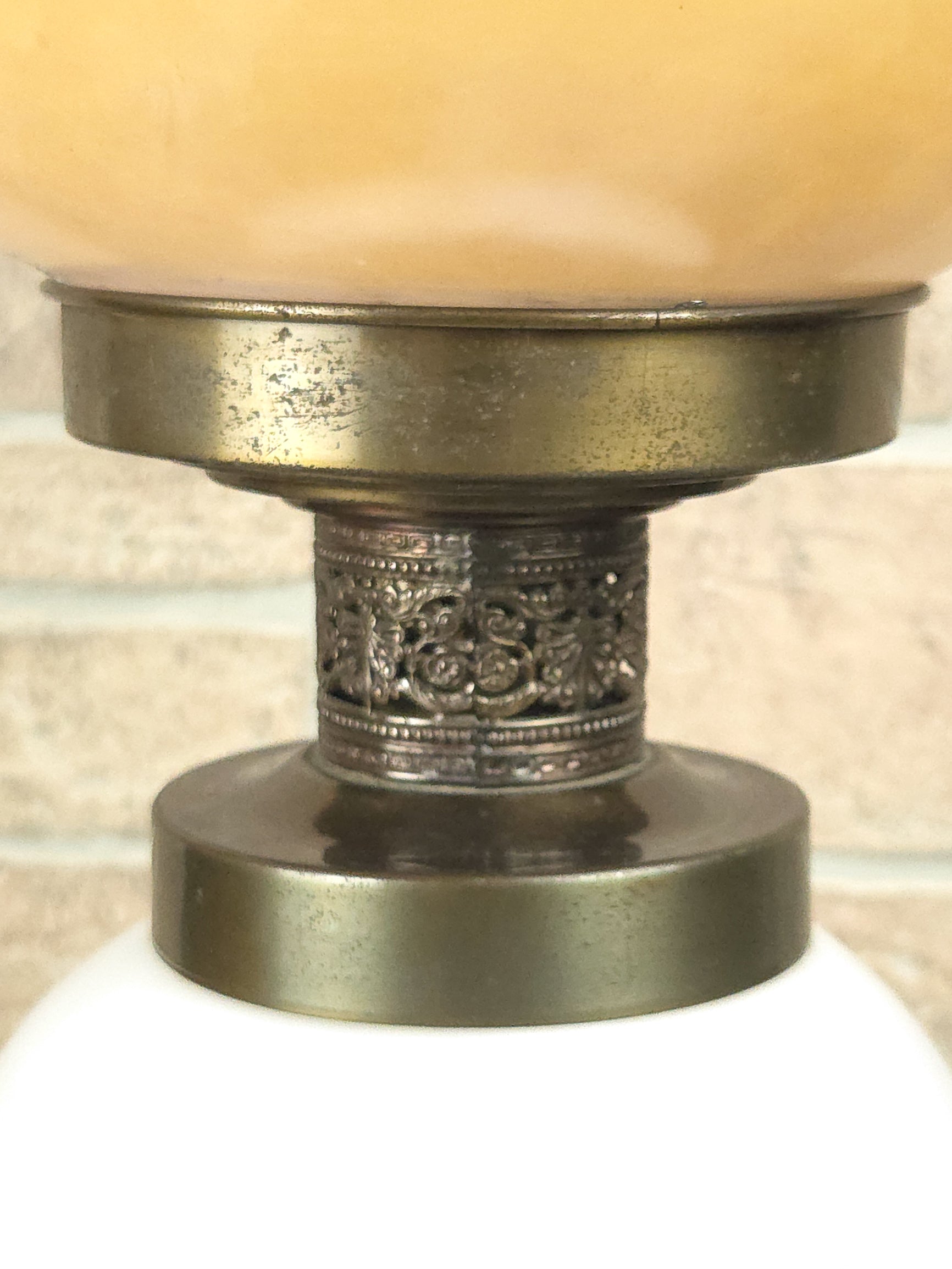 1940s American Hand-Painted Glass Globe Lamp