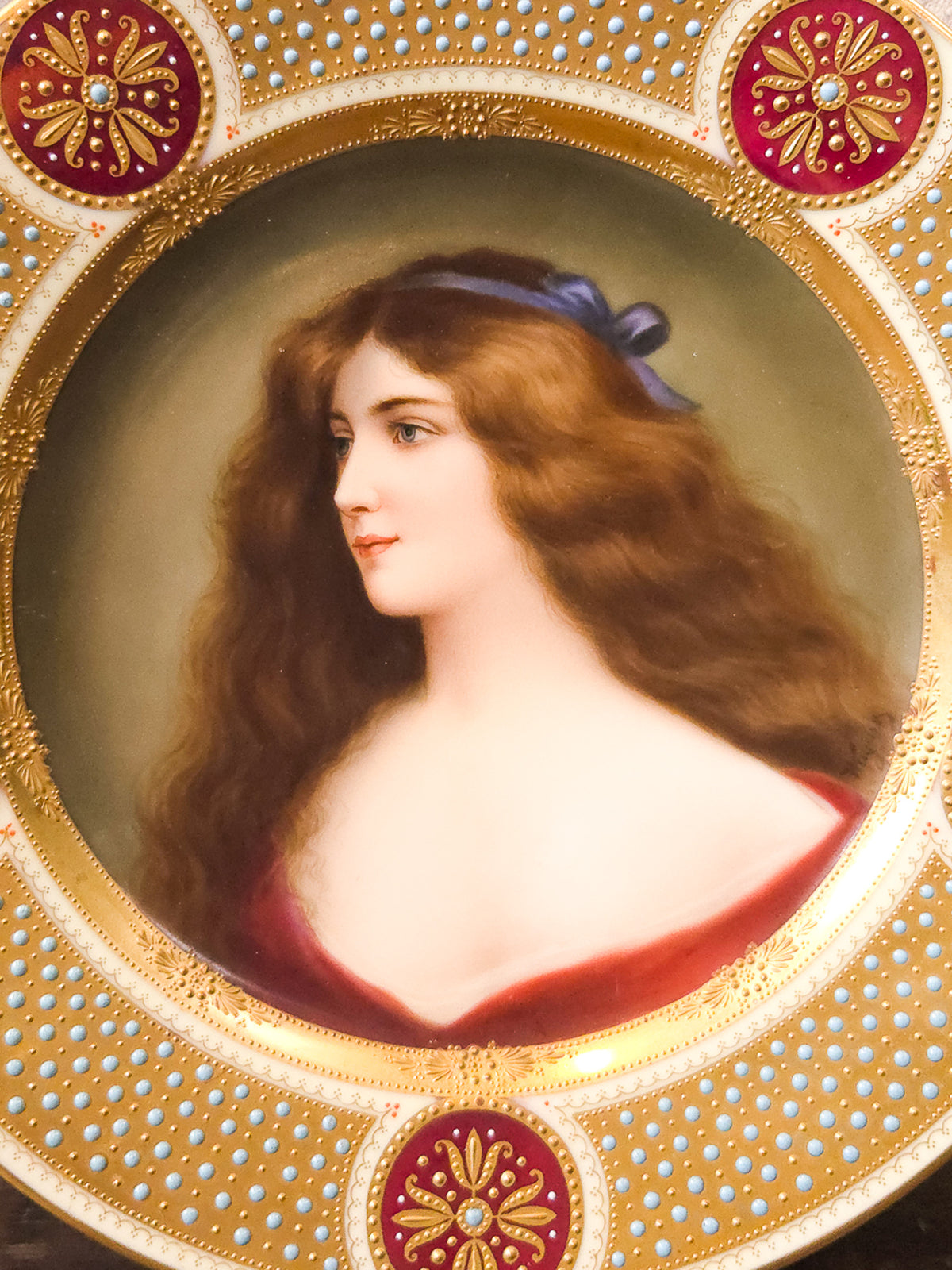 Royal Vienna Portrait Plate “Lassitude” by Hutschenreuther, c.1900