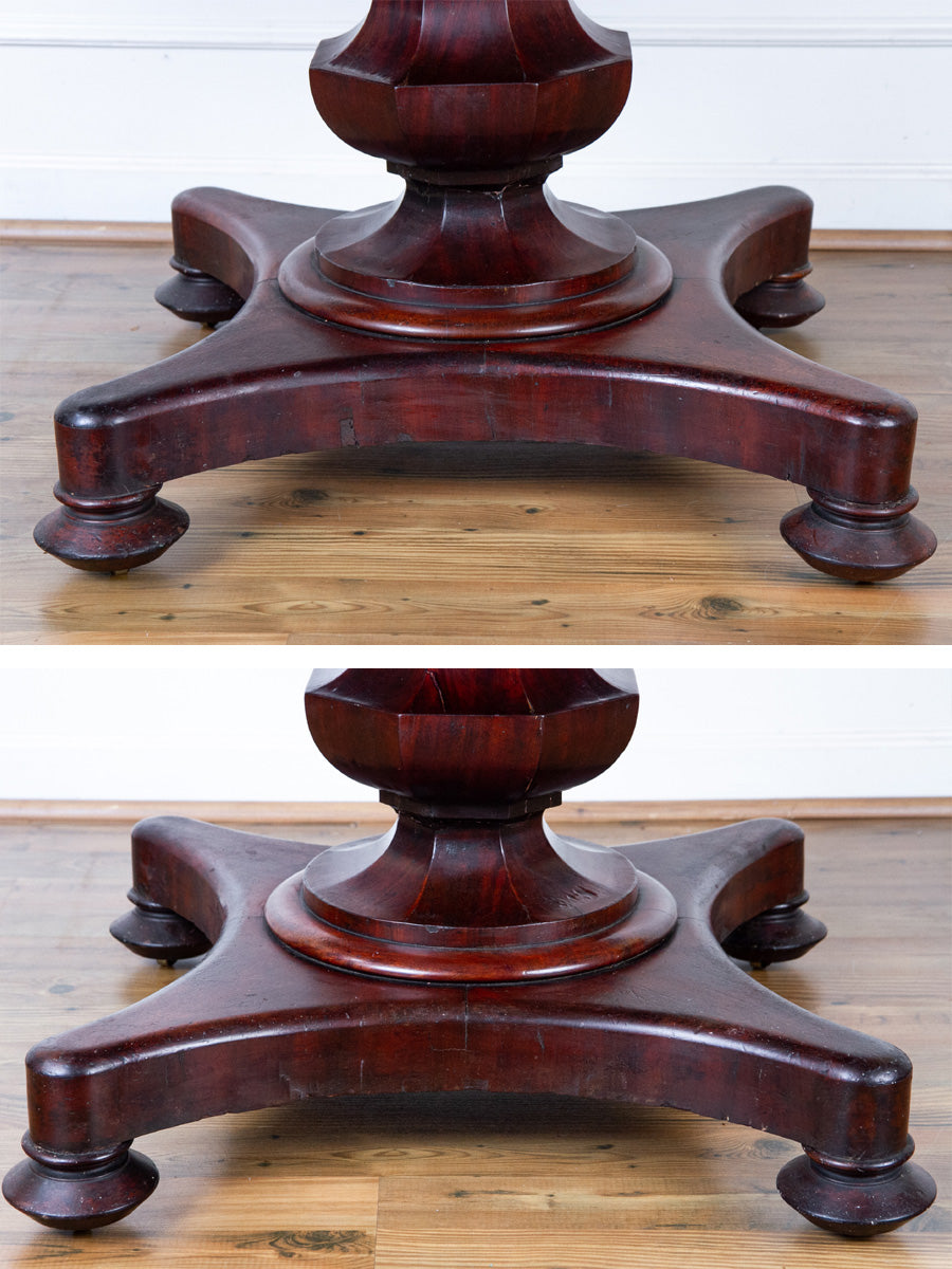 Early Victorian English Mahogany Oval Pedestal Table, Circa 1840