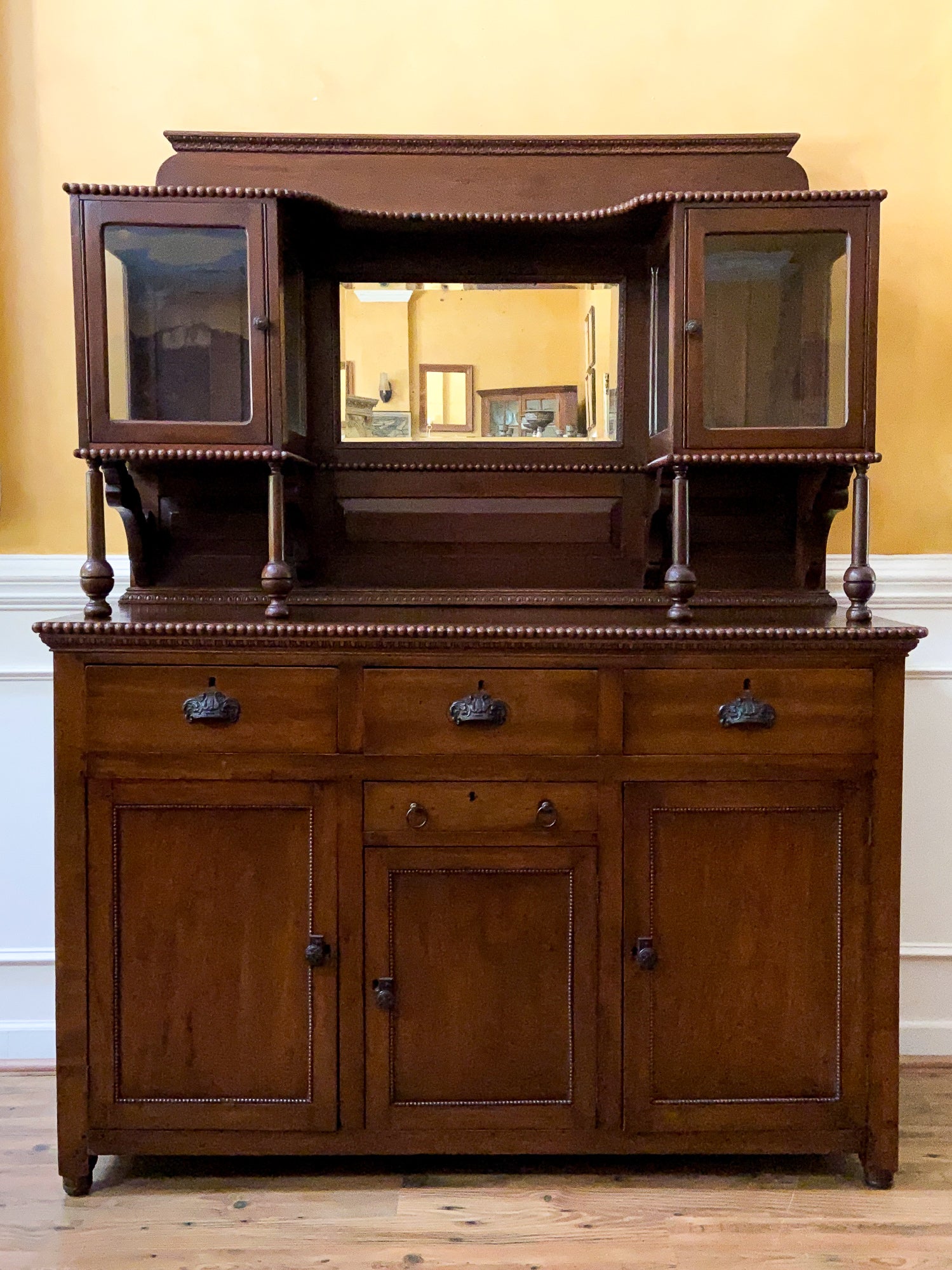 19th Century American Mirror-Back Display Sideboard
