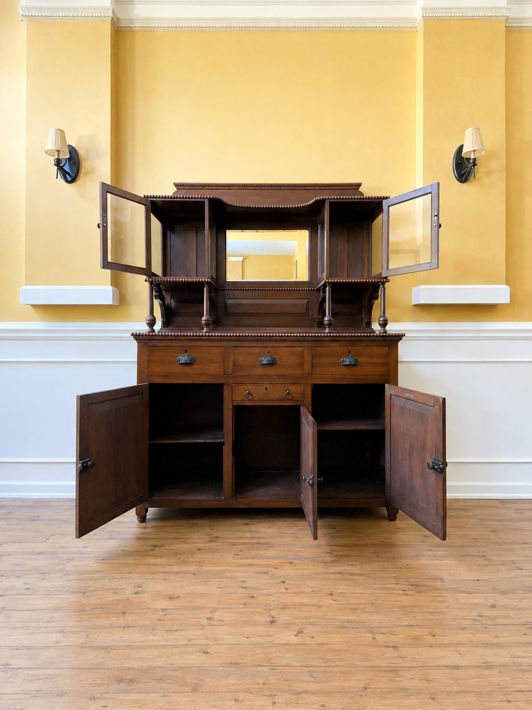 19th Century American Mirror-Back Display Sideboard