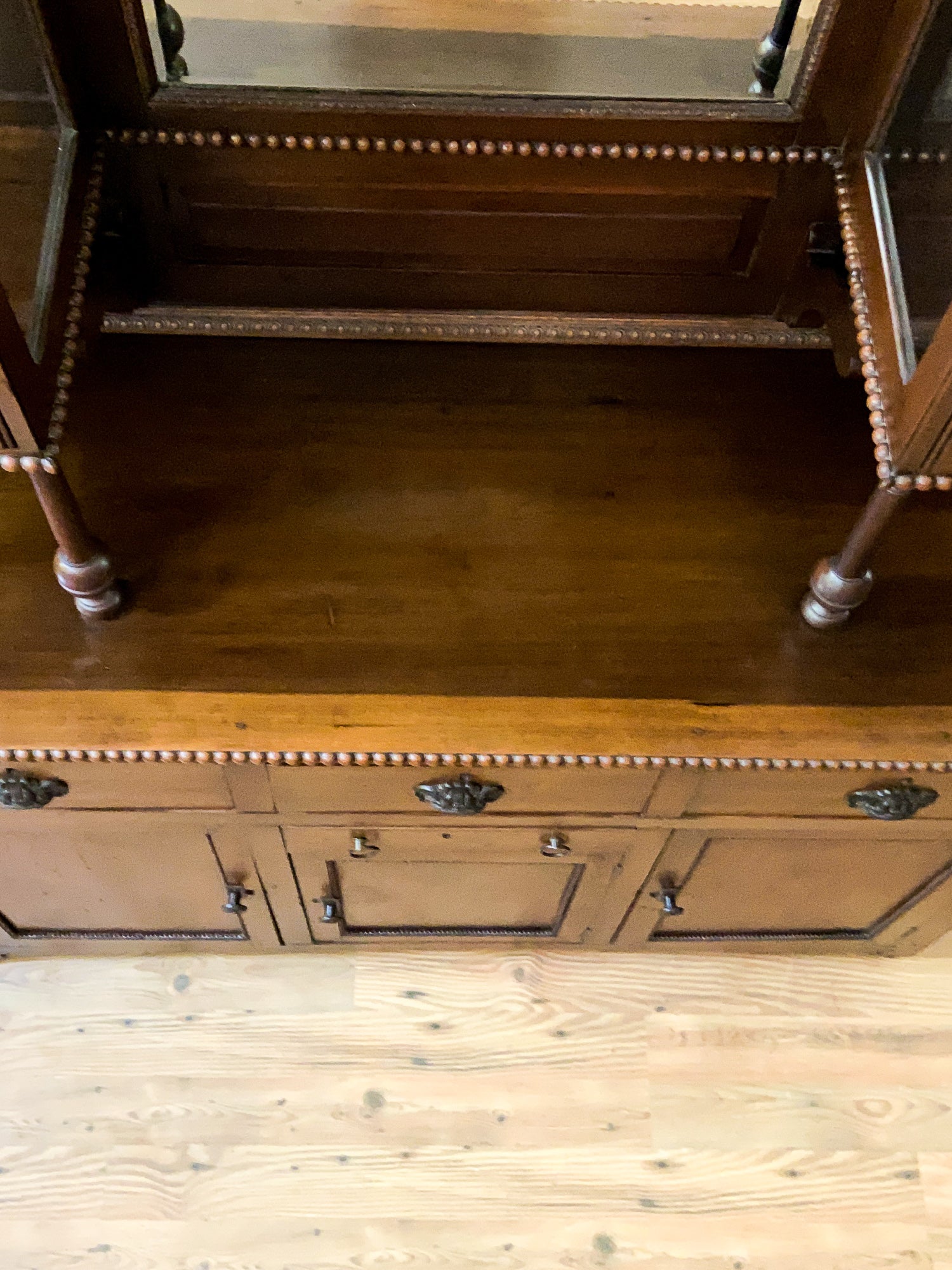 19th Century American Mirror-Back Display Sideboard