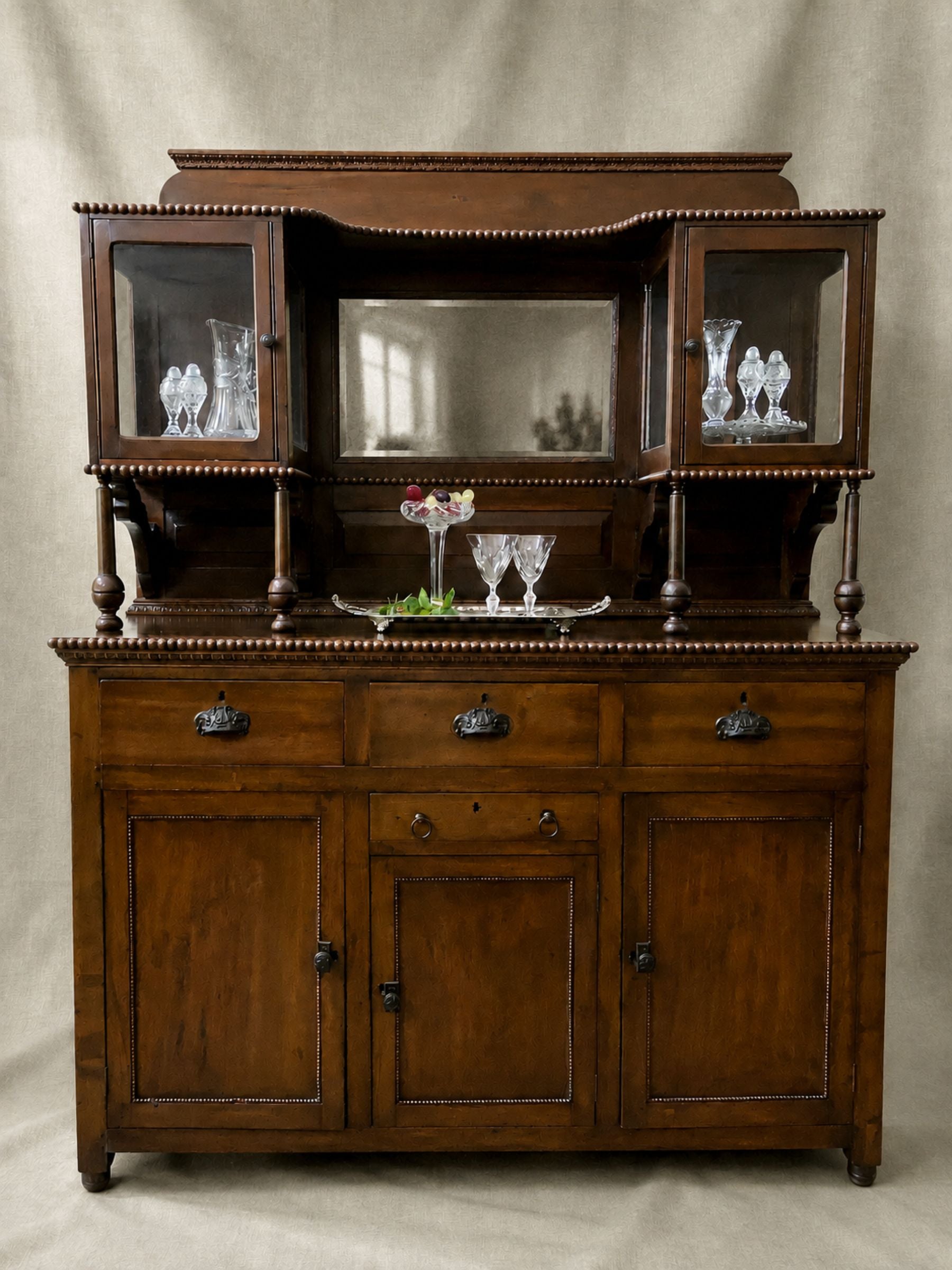 19th Century American Mirror-Back Display Sideboard