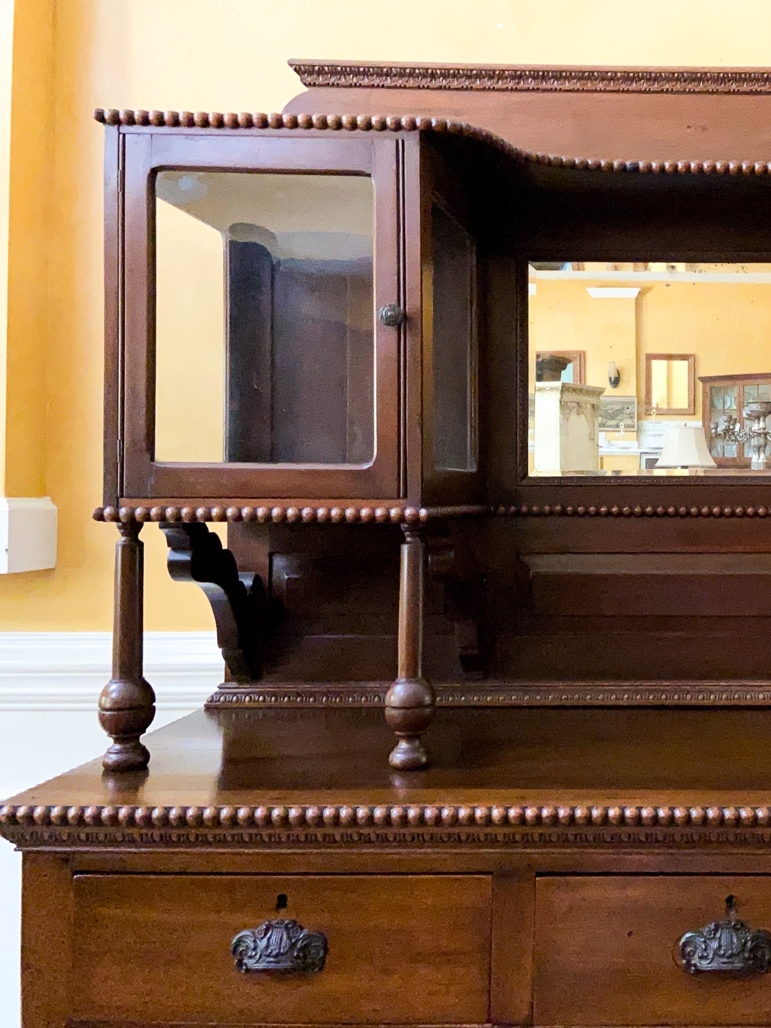 19th Century American Mirror-Back Display Sideboard