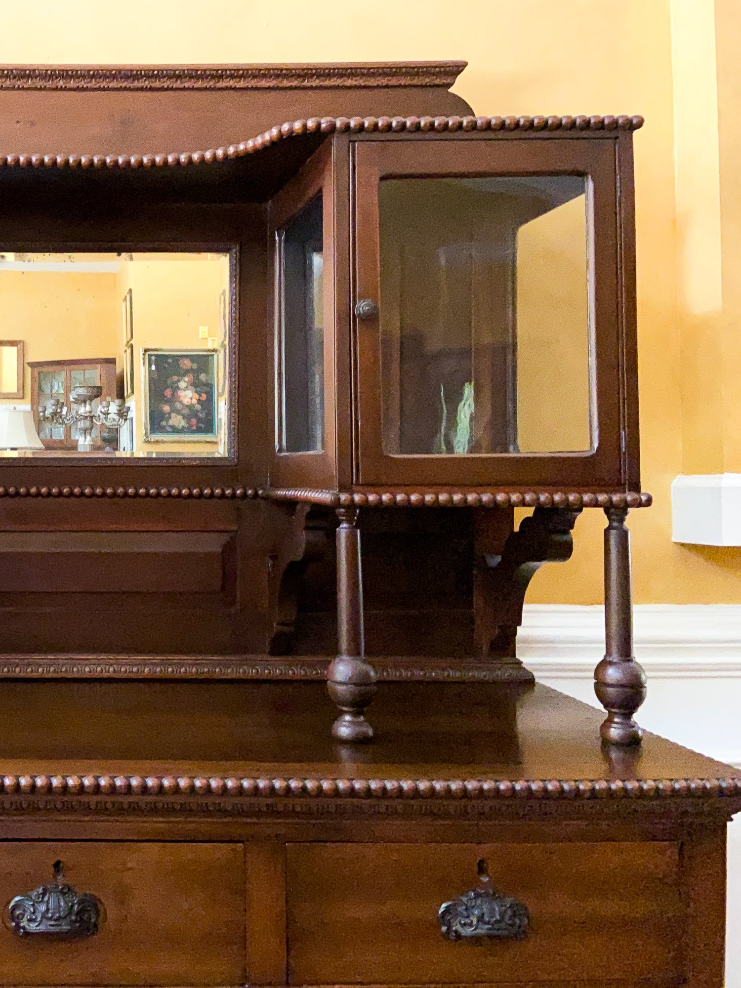 19th Century American Mirror-Back Display Sideboard