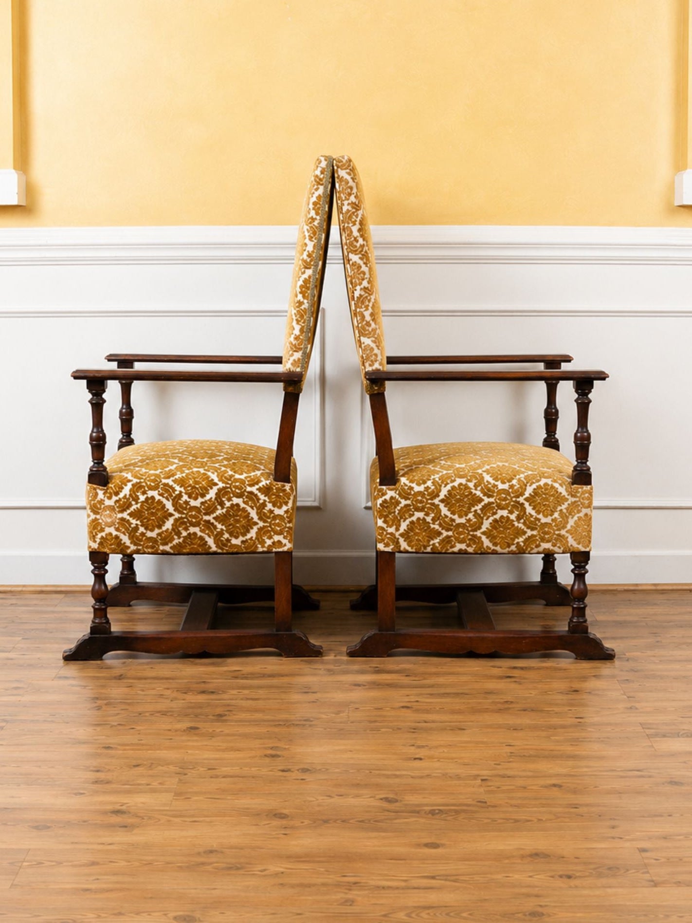 Pair of Oversized Late 19th Century Cherry Armchairs