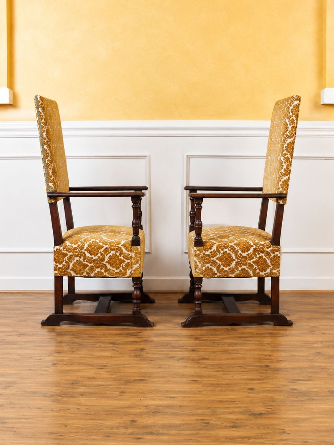 Pair of Oversized Late 19th Century Cherry Armchairs
