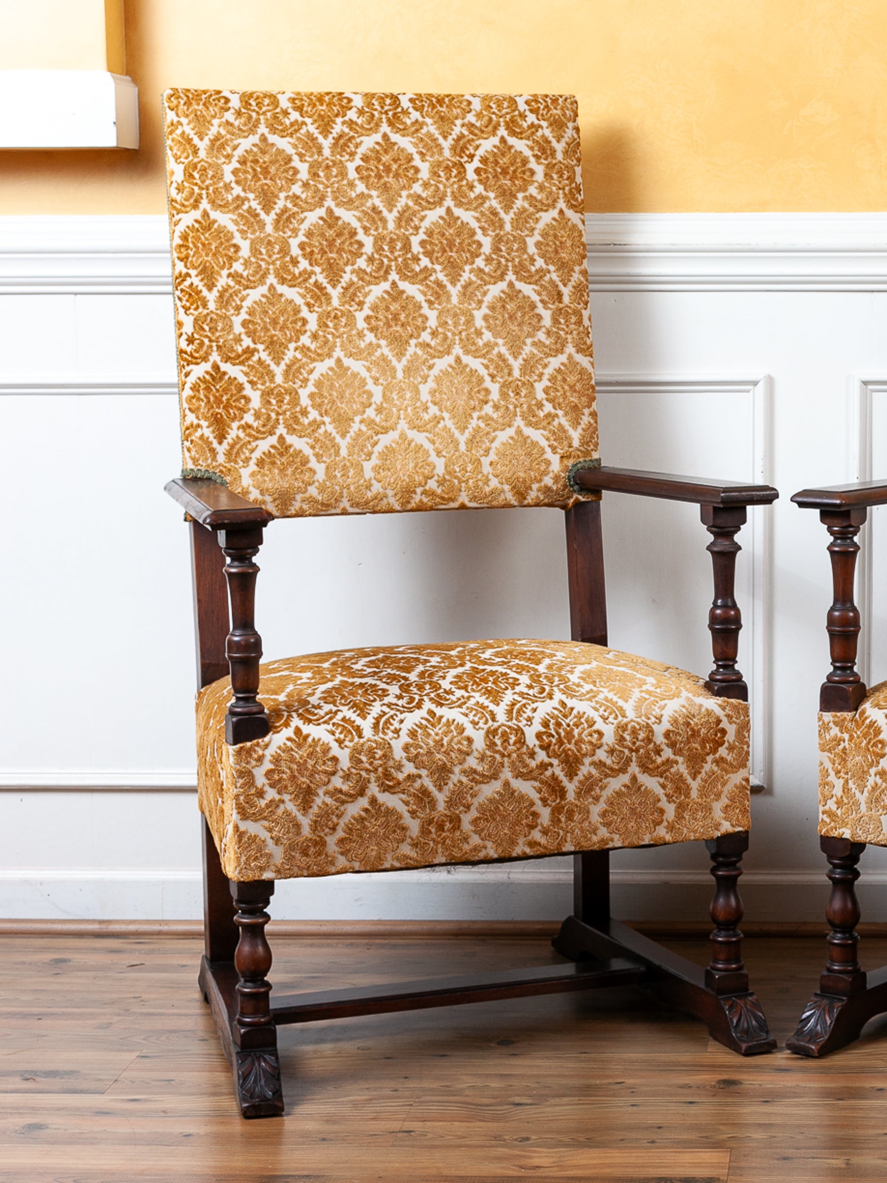 Pair of Oversized Late 19th Century Cherry Armchairs