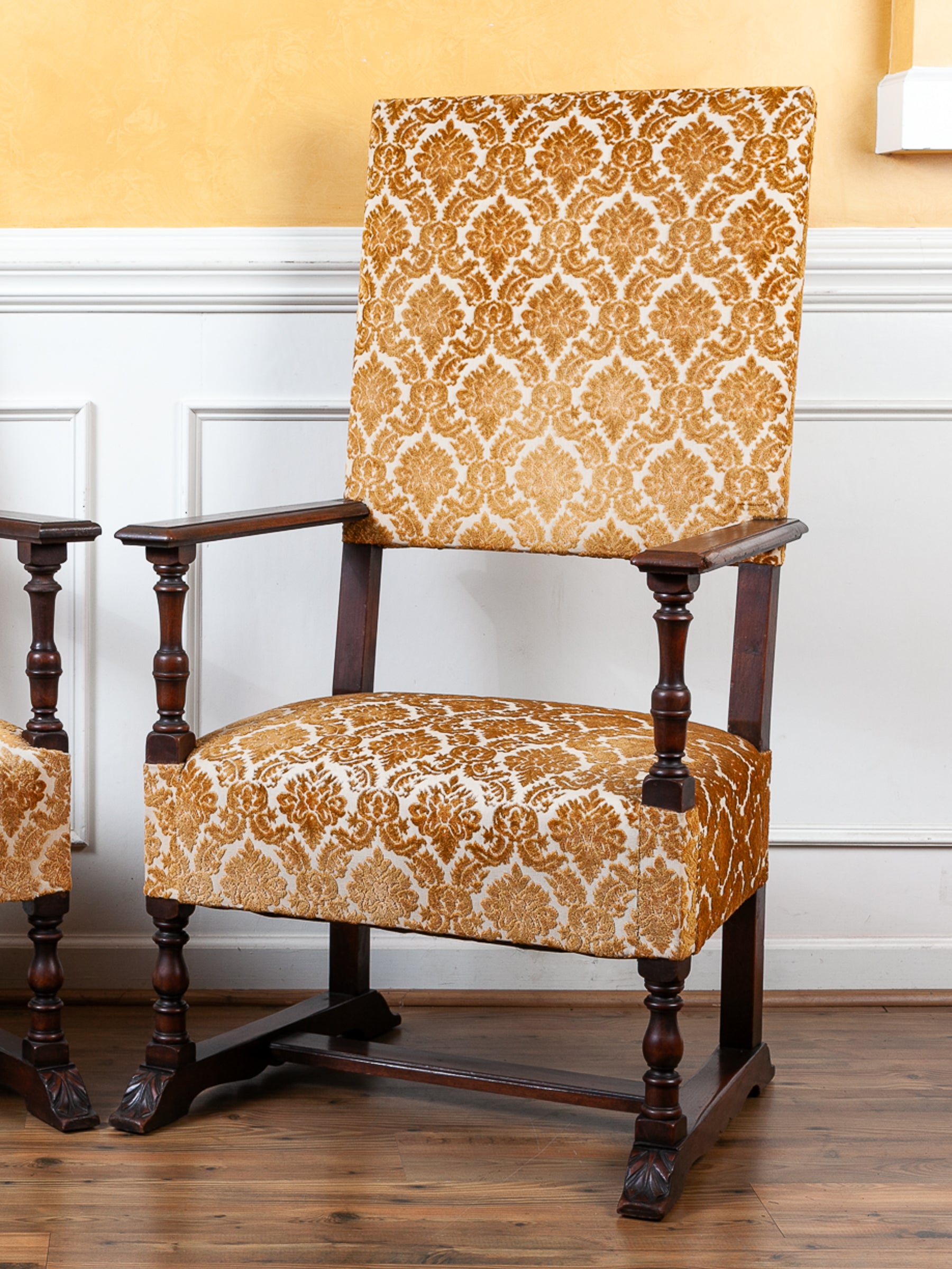 Pair of Oversized Late 19th Century Cherry Armchairs