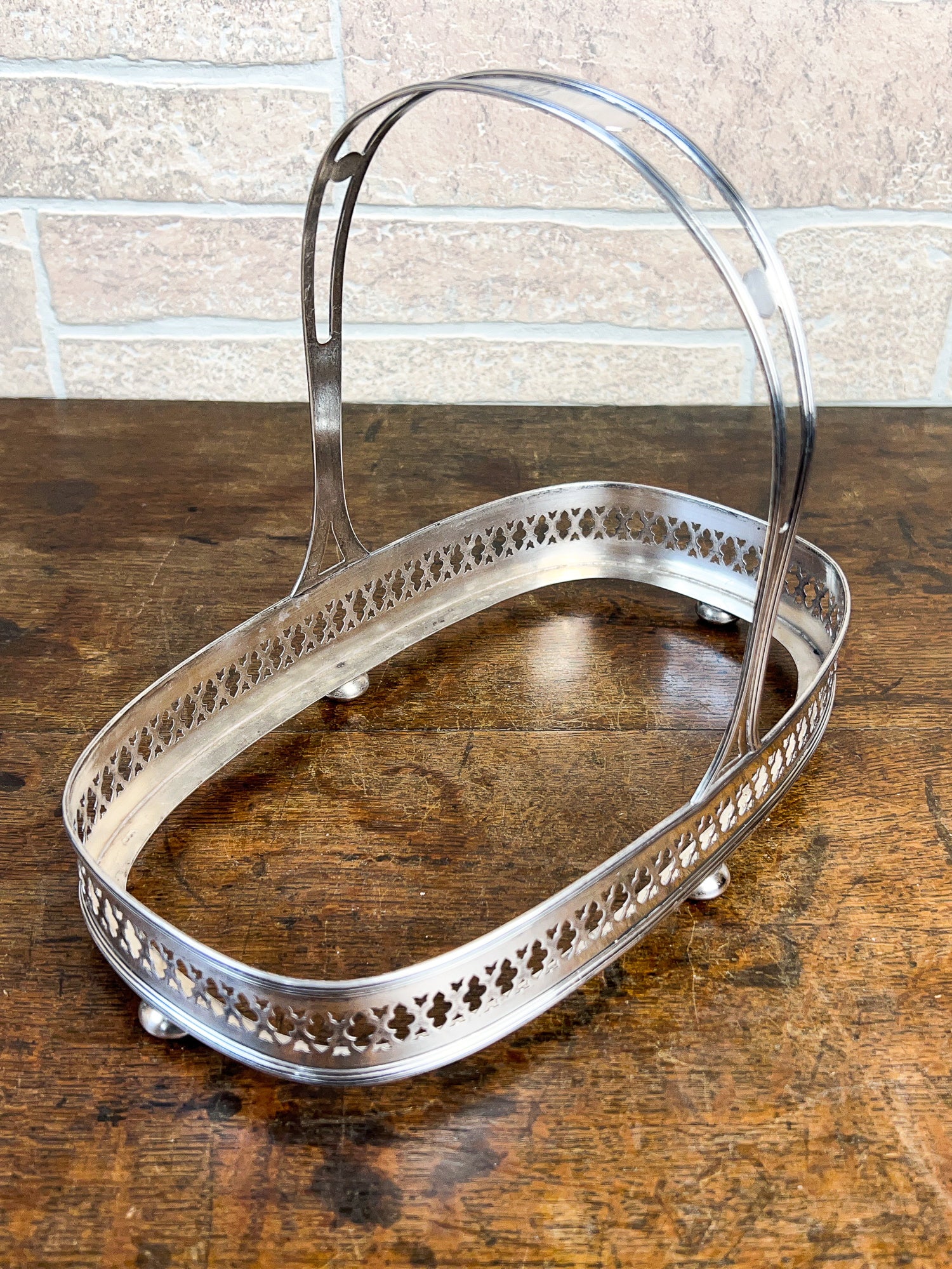 Art Deco Alvin Sterling Silver & Cut Crystal Serving Basket