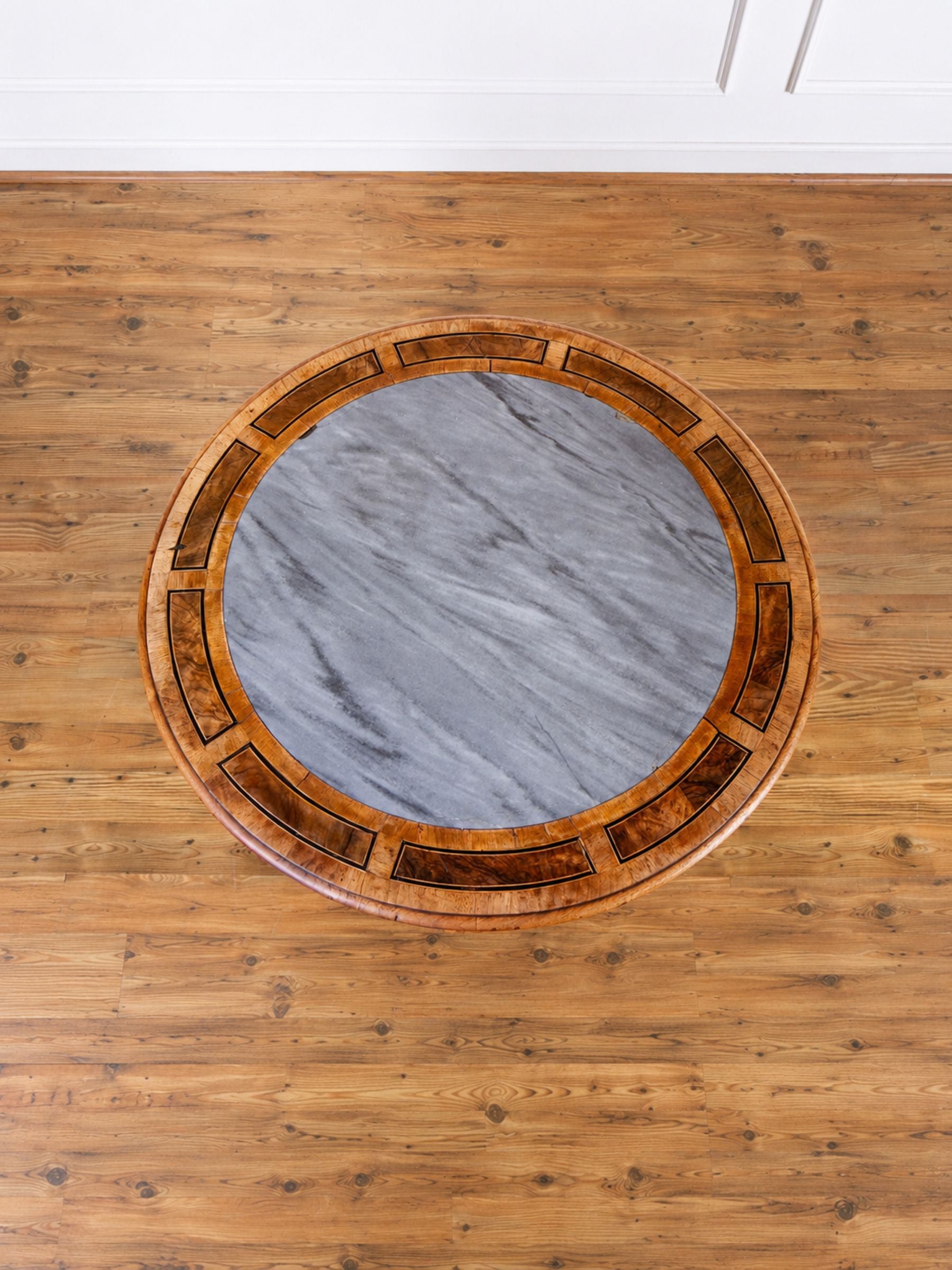 17th Century German Baroque Walnut Center Table with Marble Top