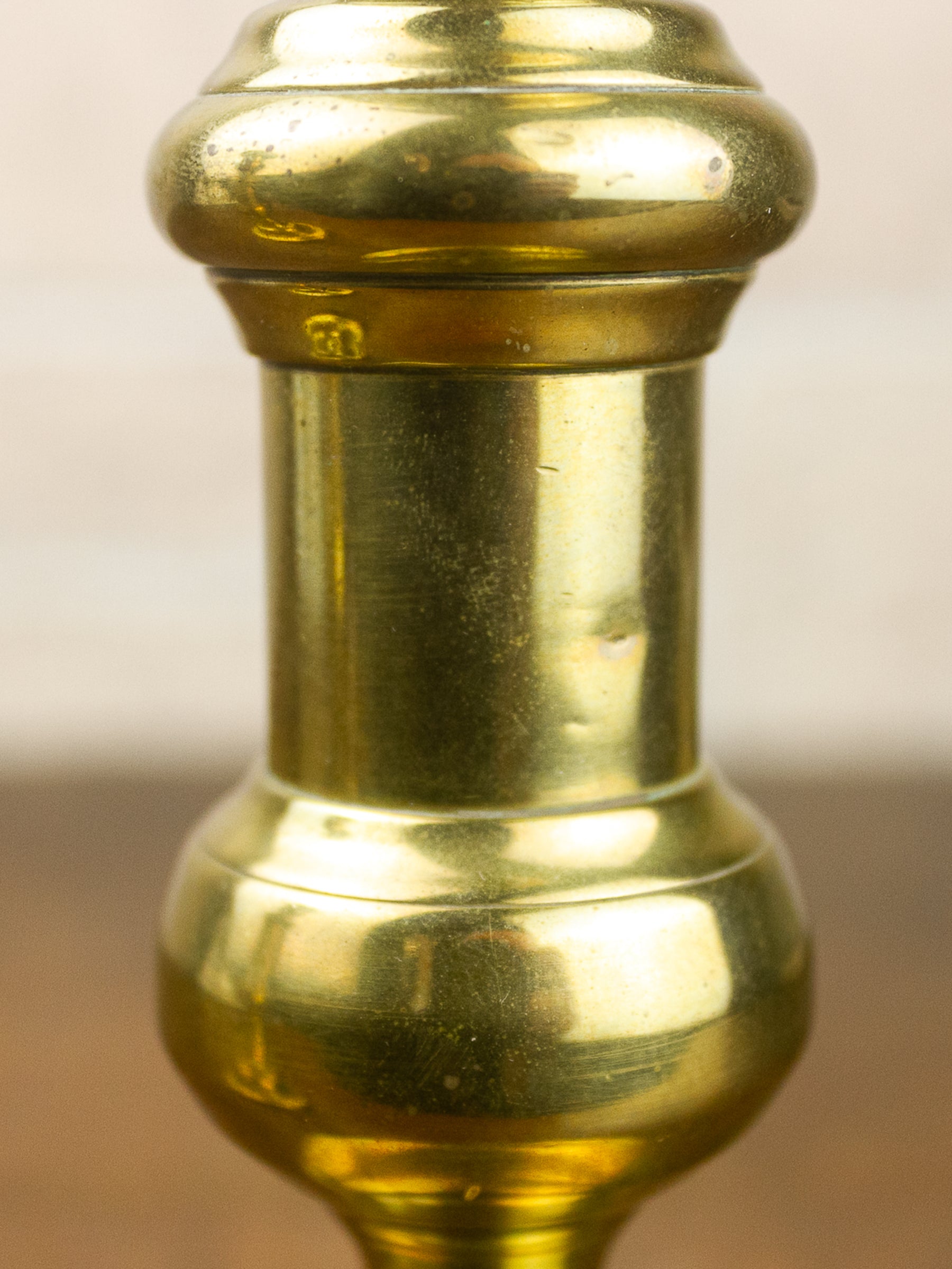 Pair of 19th Century English Brass Push-Up Candlesticks