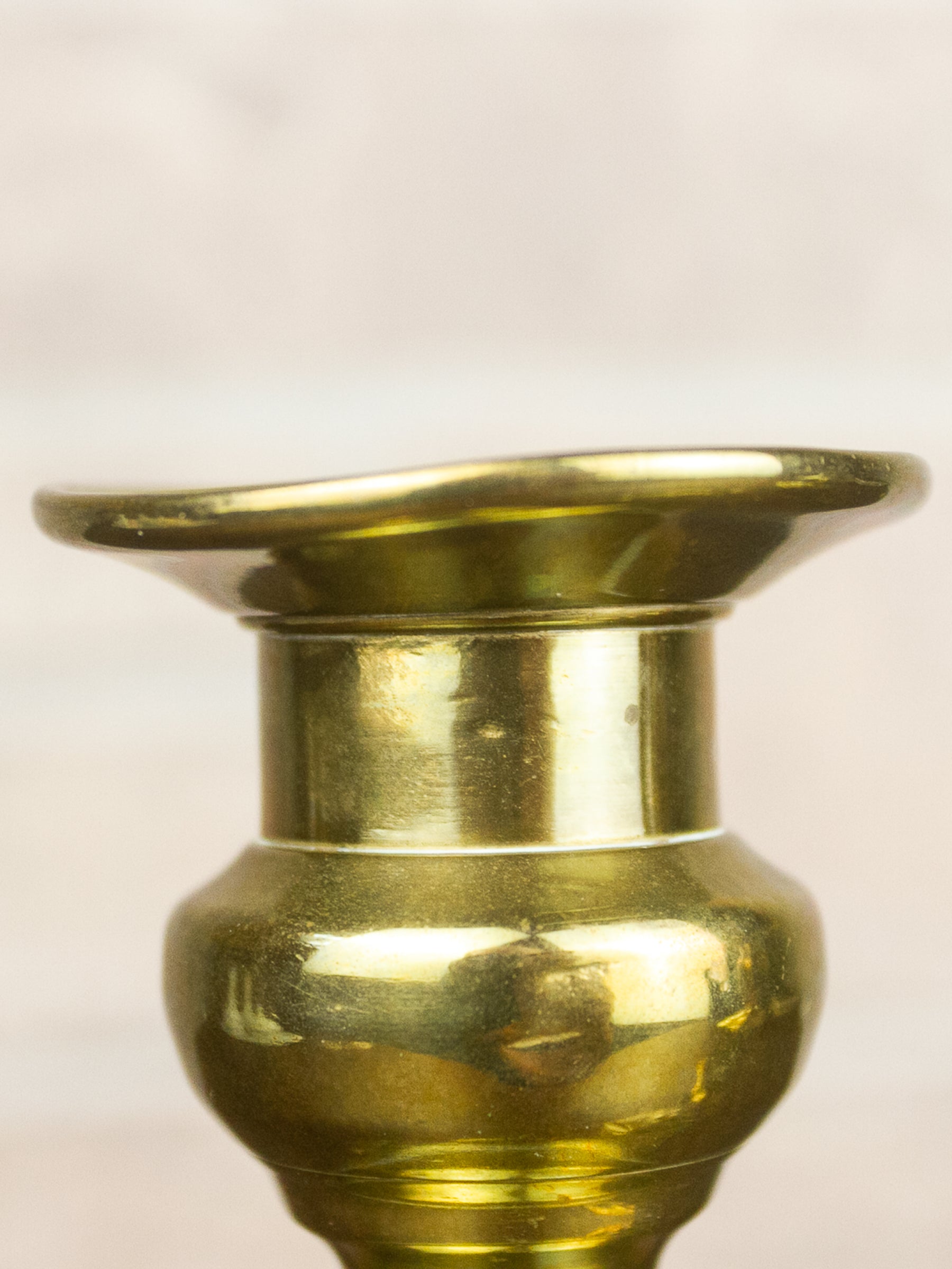 Pair of 19th Century English Brass Push-Up Candlesticks