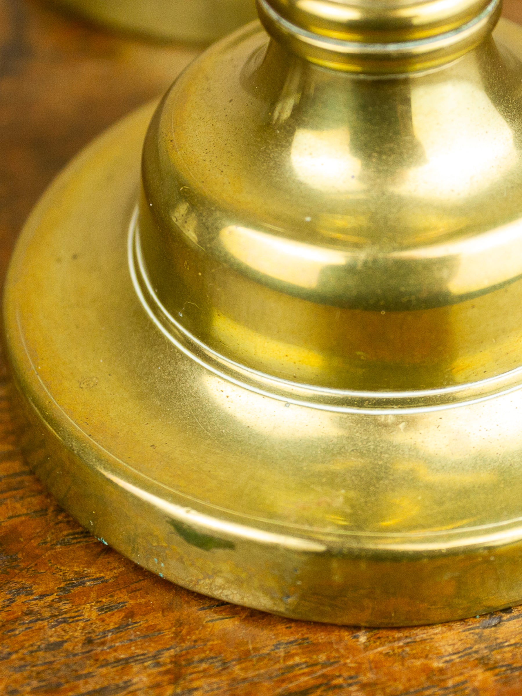 Pair of 19th Century English Brass Push-Up Candlesticks