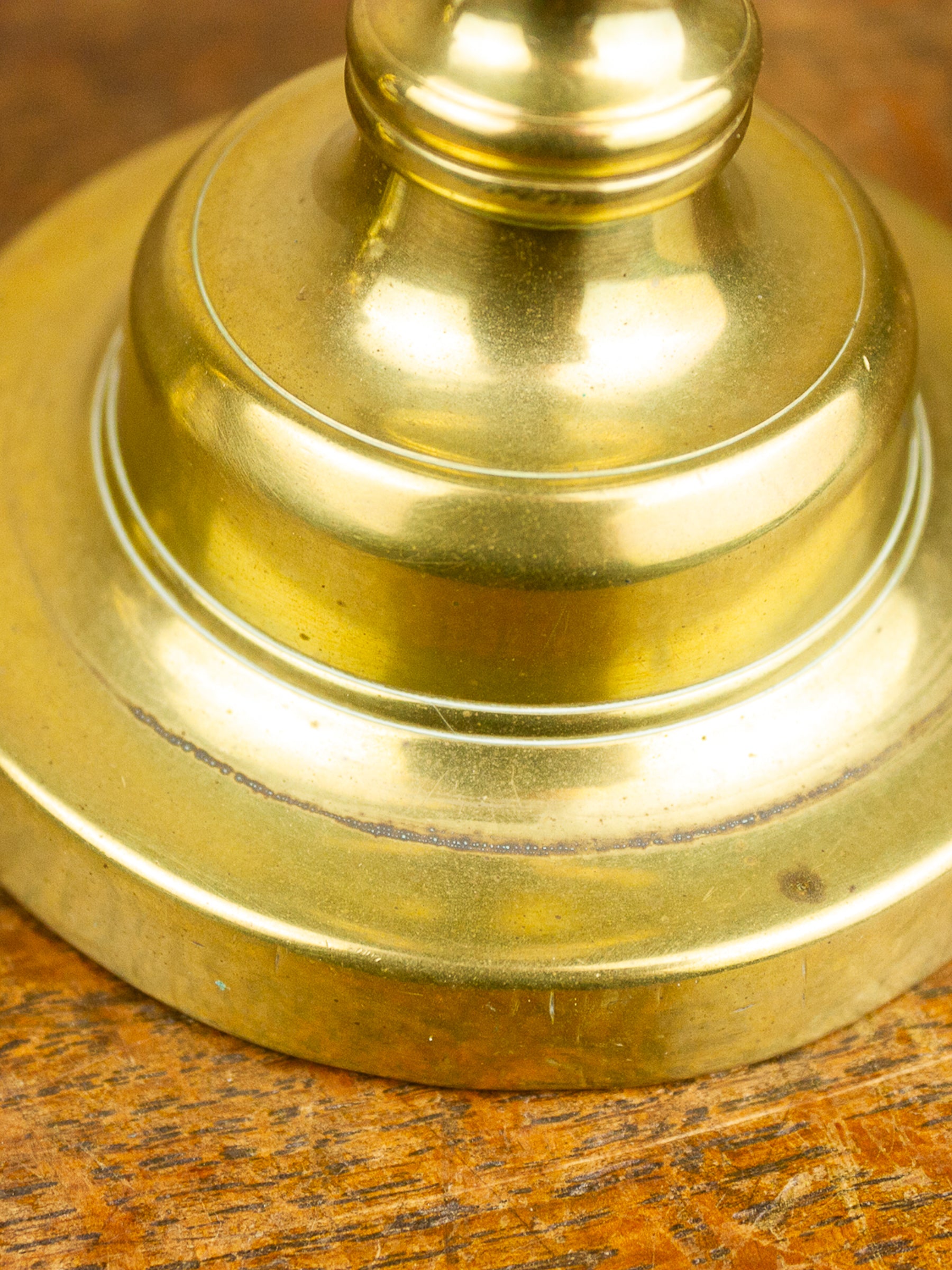 Pair of 19th Century English Brass Push-Up Candlesticks