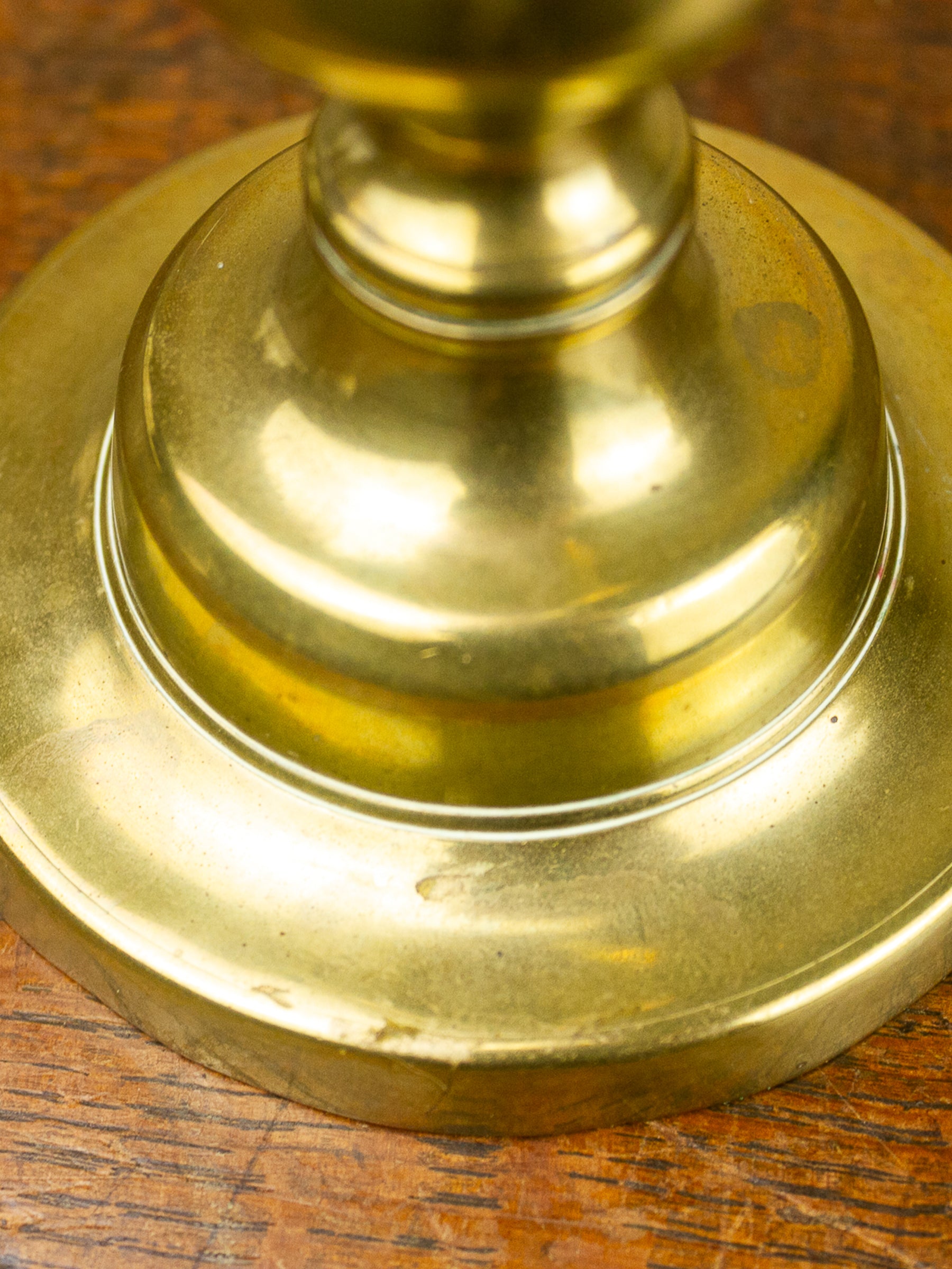 Pair of 19th Century English Brass Push-Up Candlesticks