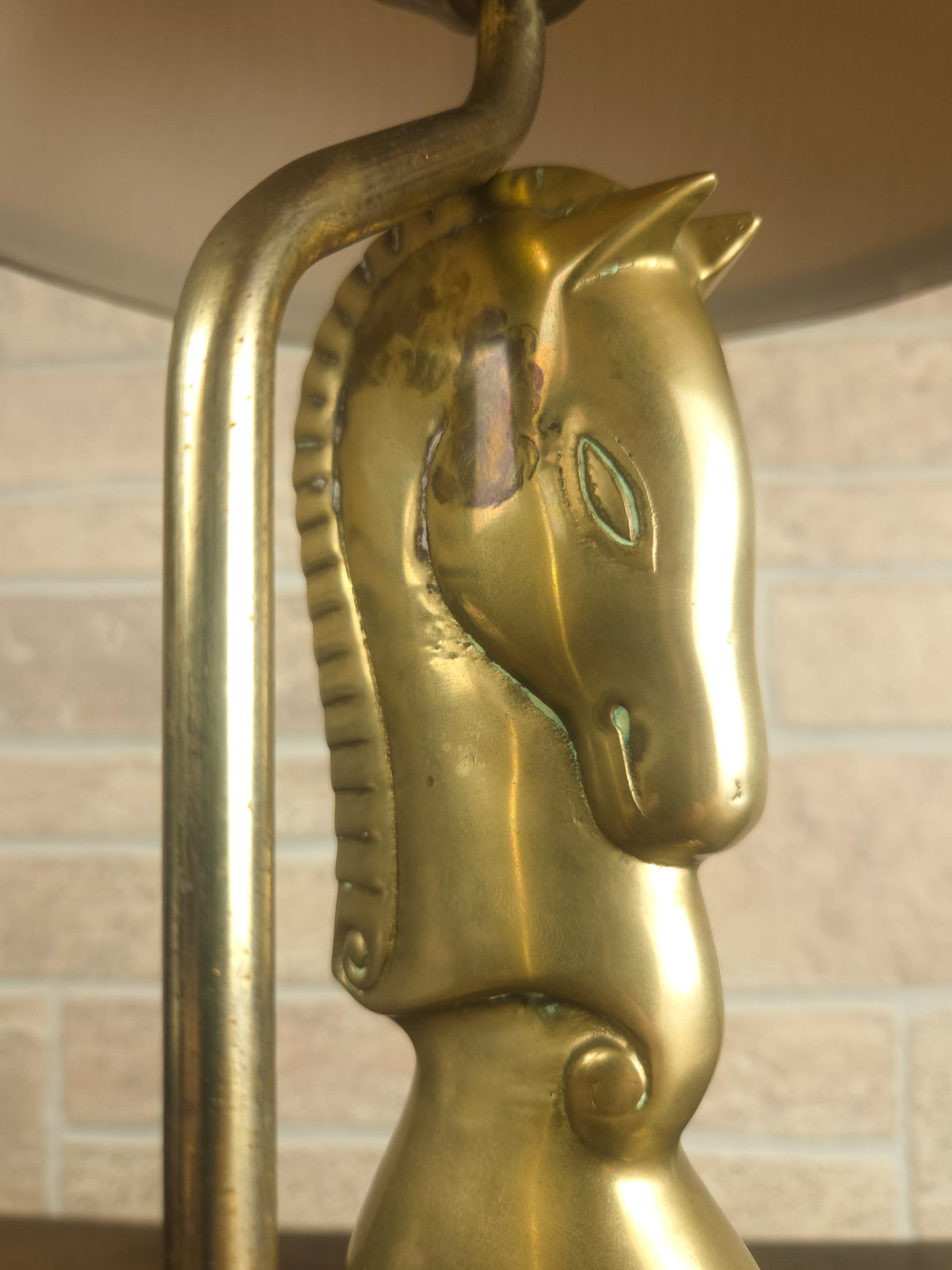 Vintage Brass Trojan Horse Figural Table Lamp