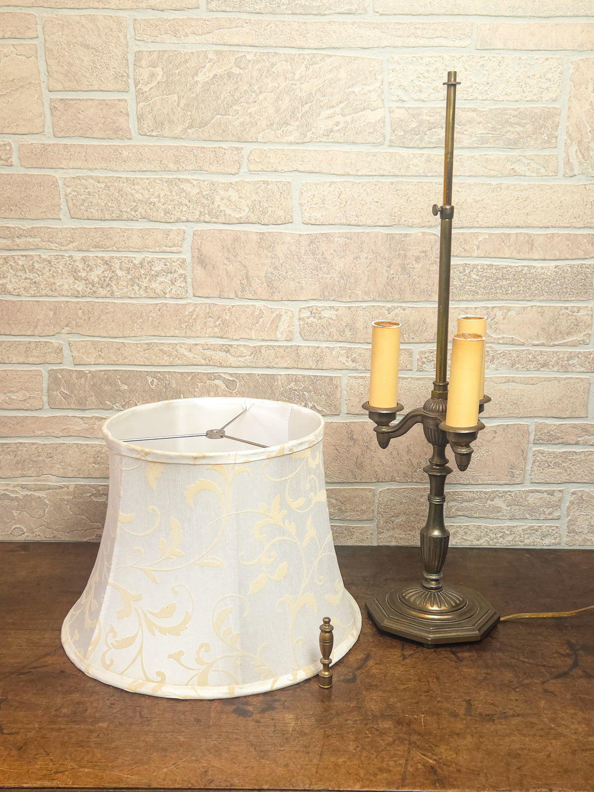 Vintage Rembrandt Bouillotte-Style Three-Light Table Lamp