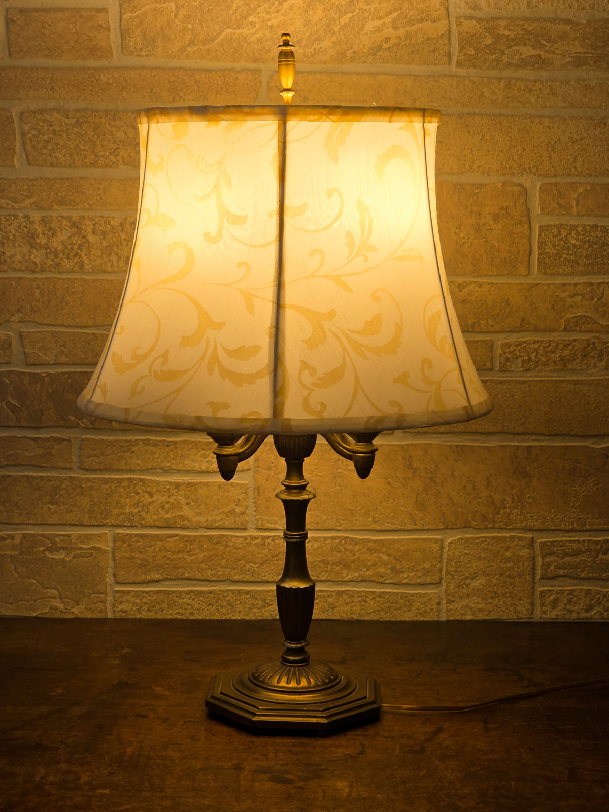Vintage Rembrandt Bouillotte-Style Three-Light Table Lamp