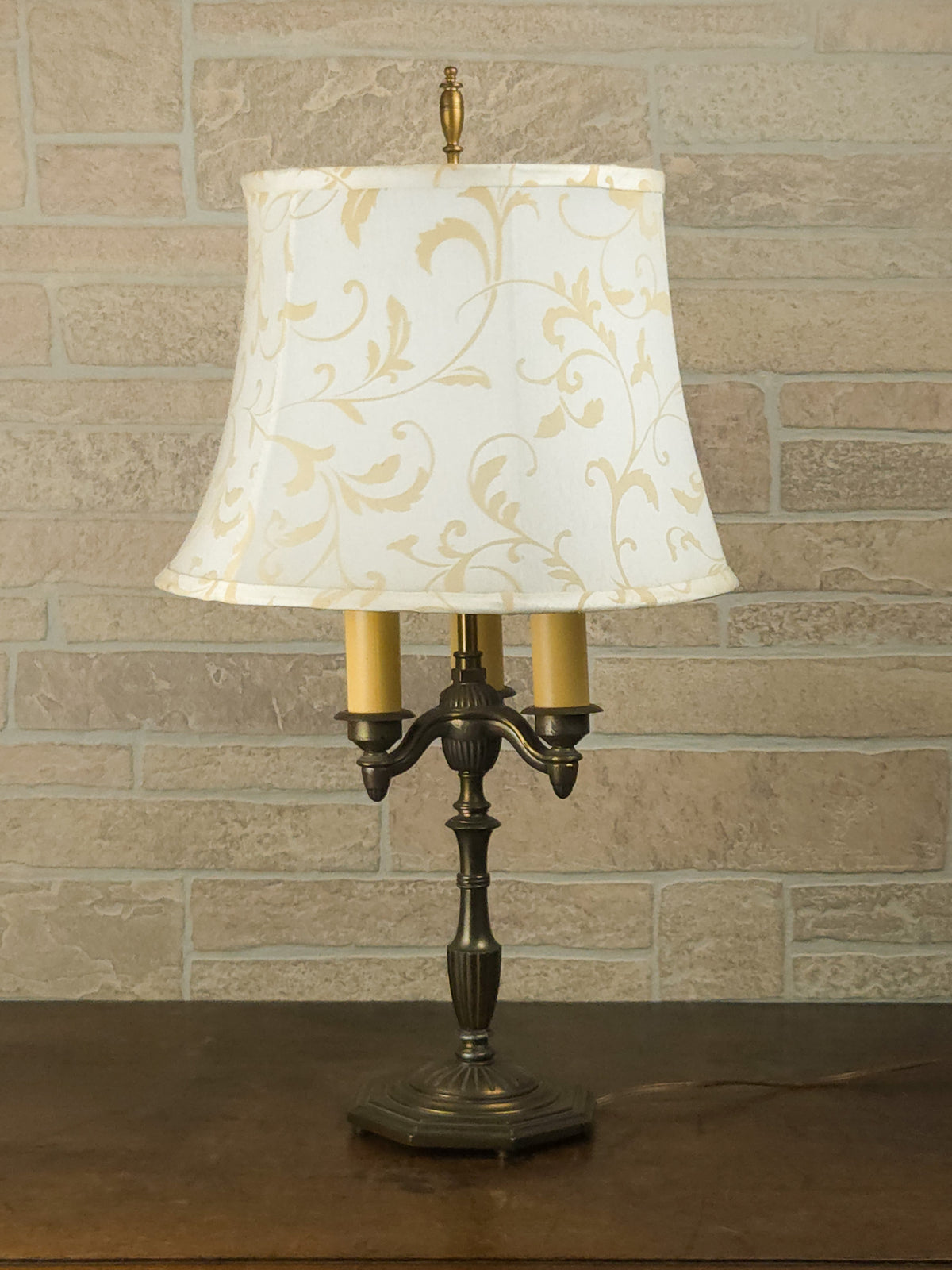 Vintage Rembrandt Bouillotte-Style Three-Light Table Lamp