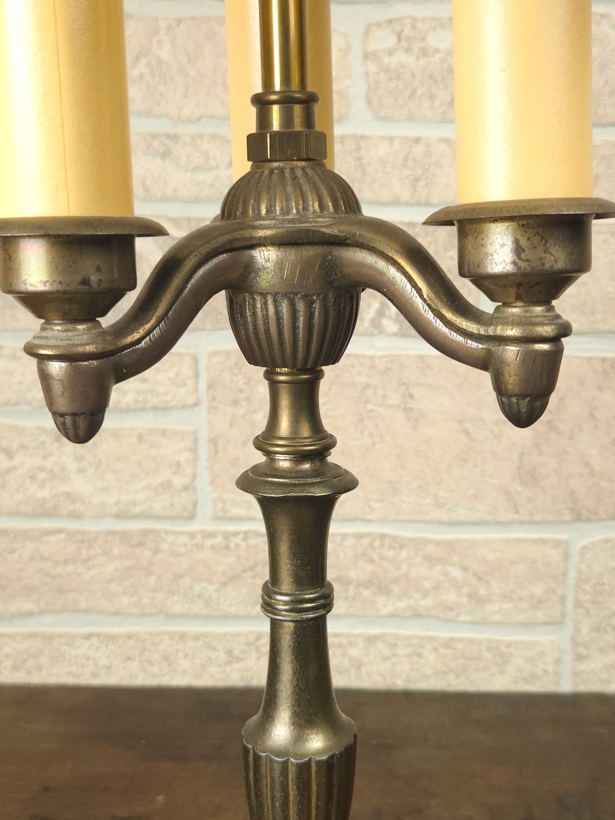 Vintage Rembrandt Bouillotte-Style Three-Light Table Lamp