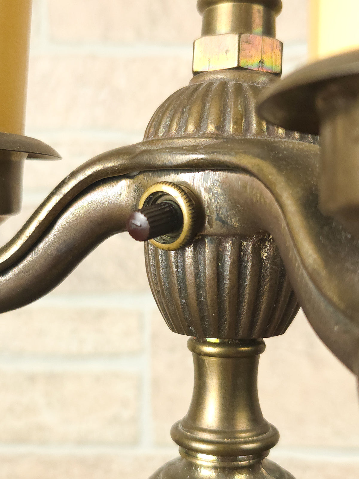 Vintage Rembrandt Bouillotte-Style Three-Light Table Lamp