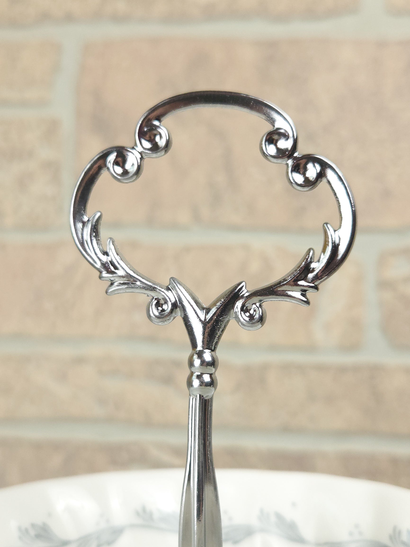 Royal Doulton Chelsea Rose Three-Tier Teacup Cake Stand with Silver Scroll Handle