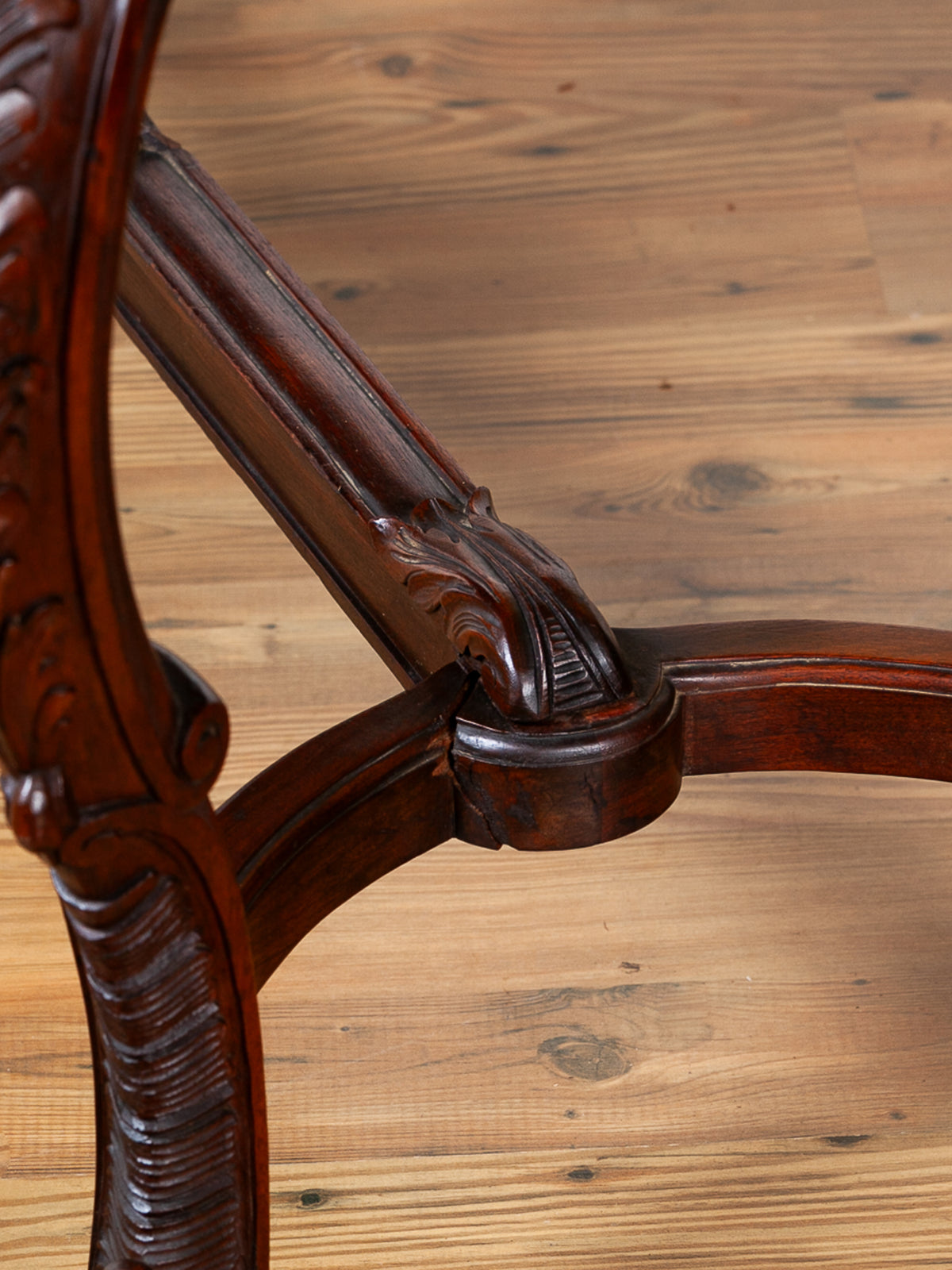 Carved Fold-Over Console Table with Hidden Drawer