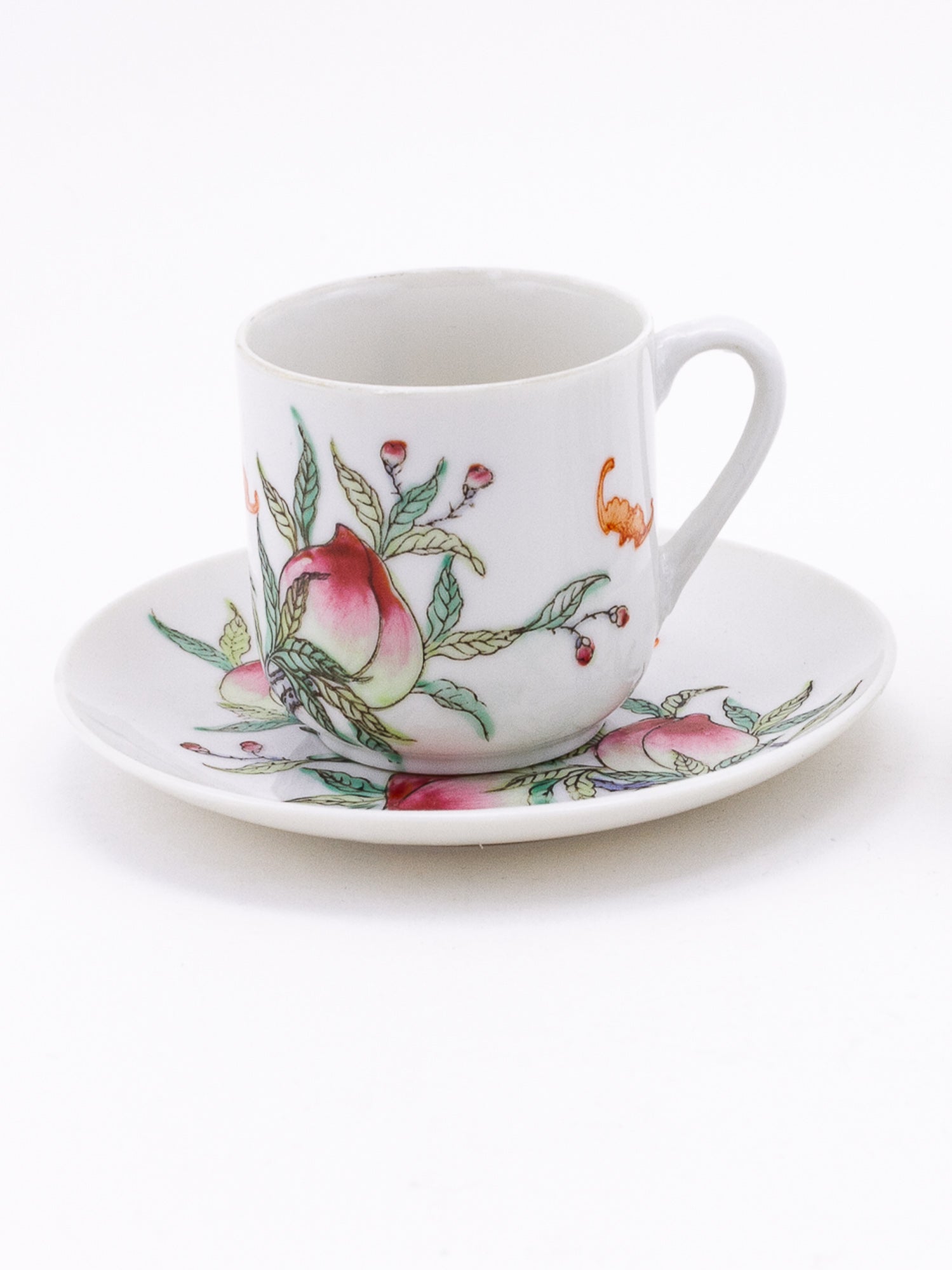 Pair of Garfinkel's Hand-Painted Porcelain Demitasse Cups & Saucers