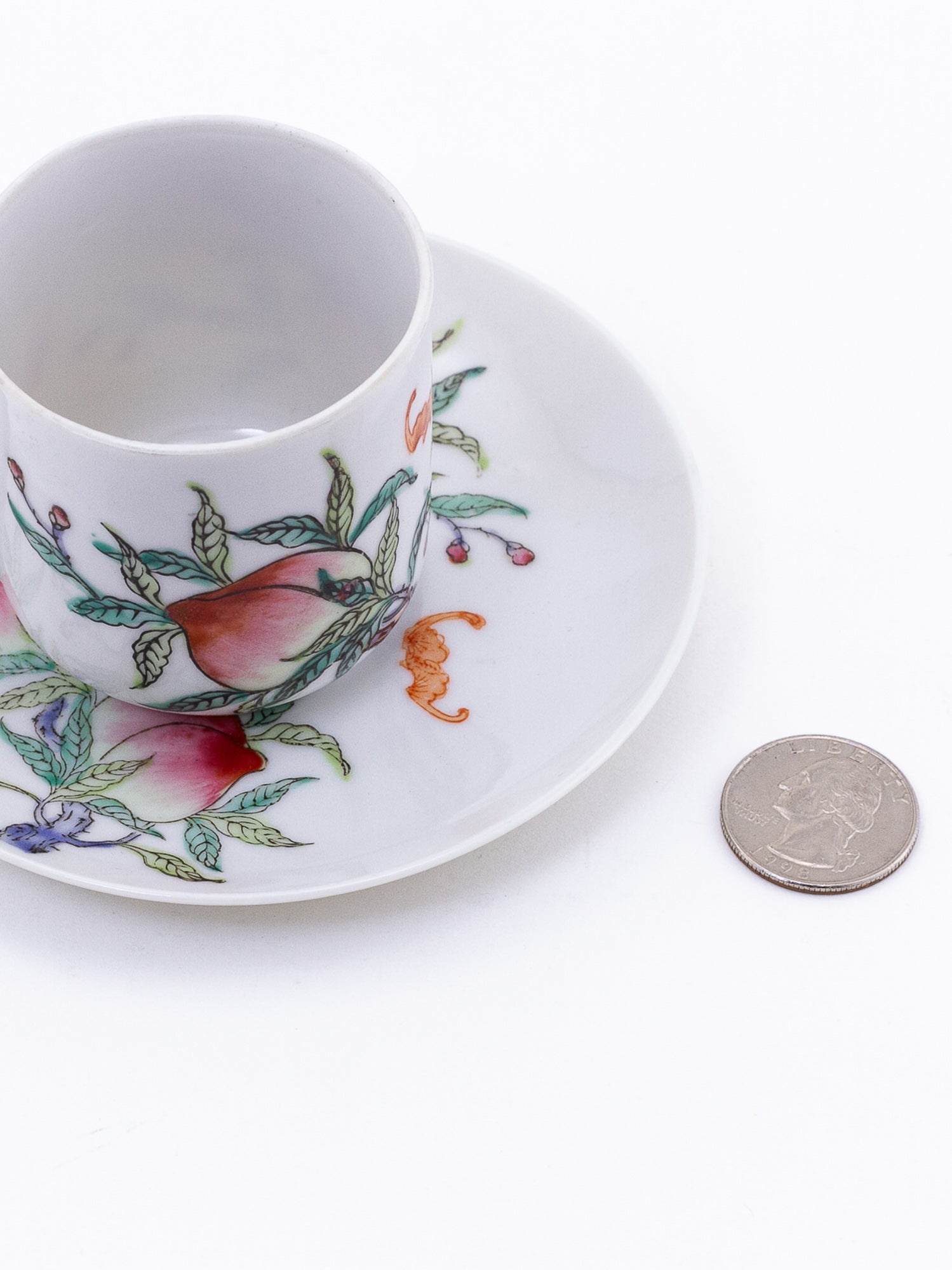 Pair of Garfinkel's Hand-Painted Porcelain Demitasse Cups & Saucers