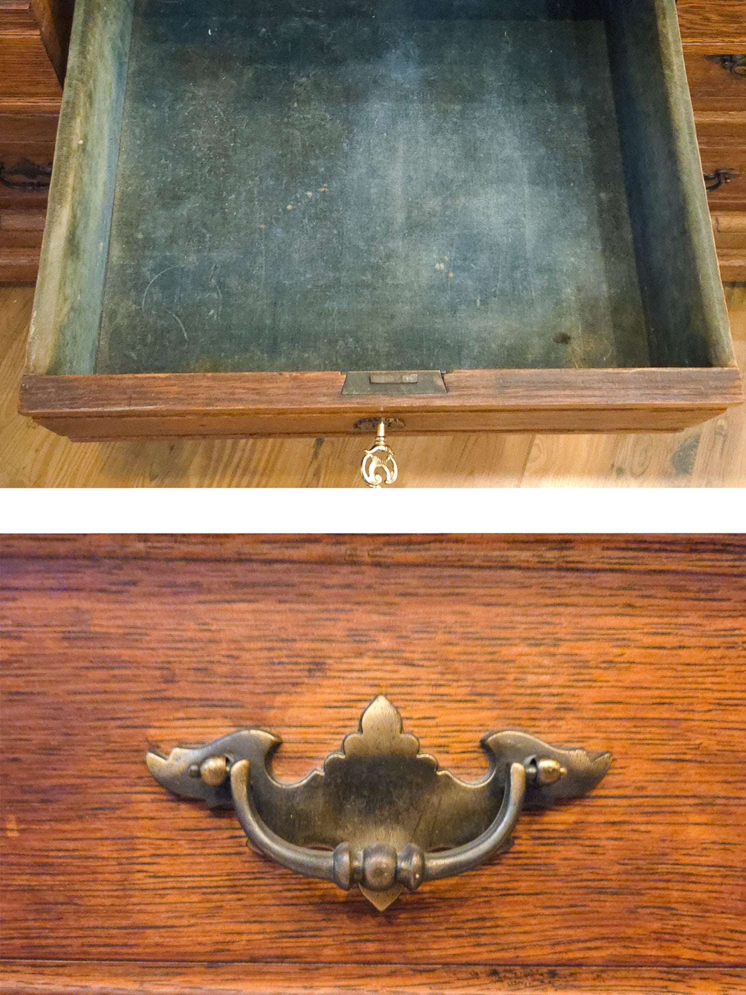 Late 19th Century American Carved Oak Dresser with Rose Marble & Swivel Mirror