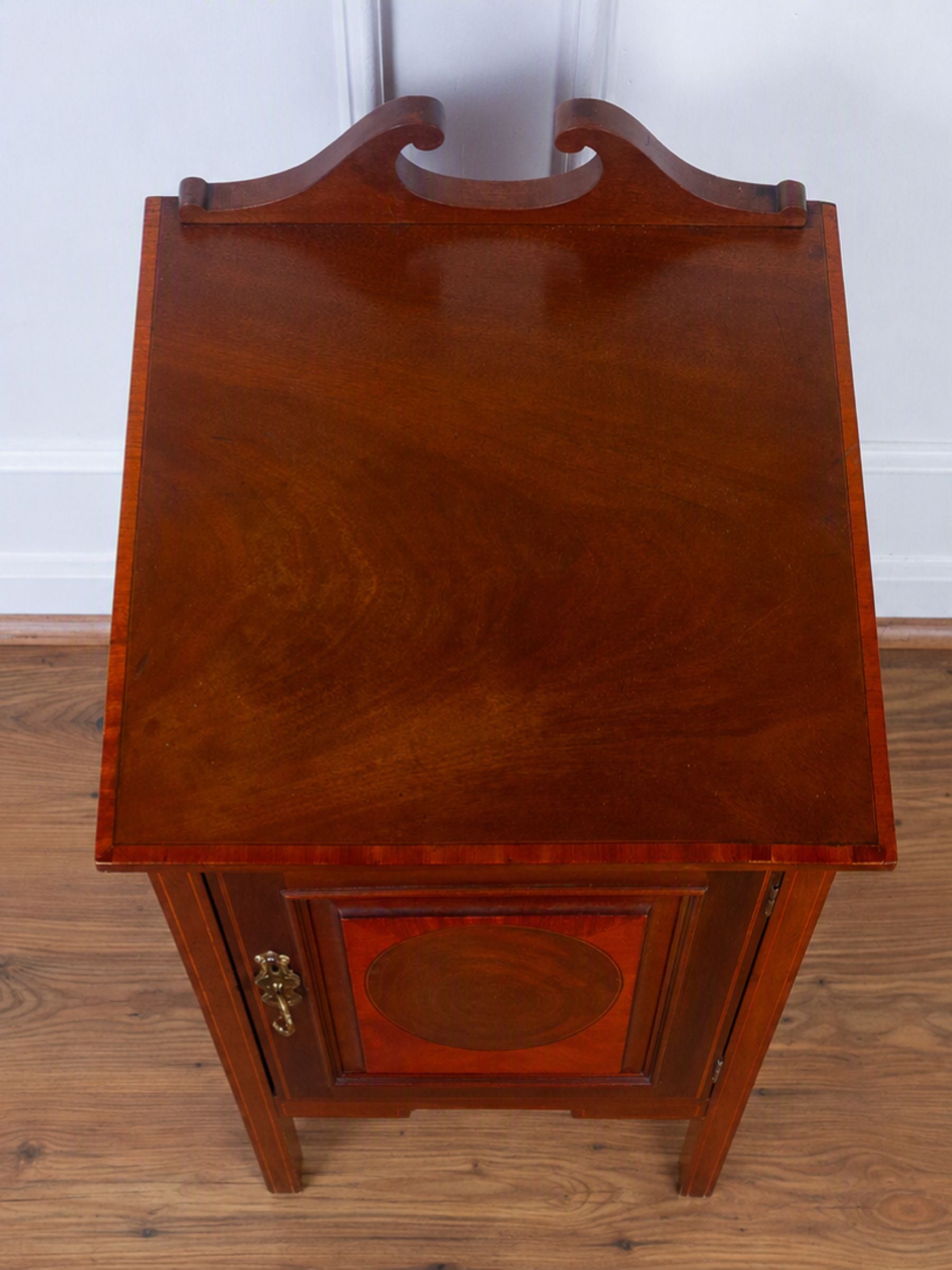 Edwardian Inlaid Mahogany Nightstand or Bedside Cabinet