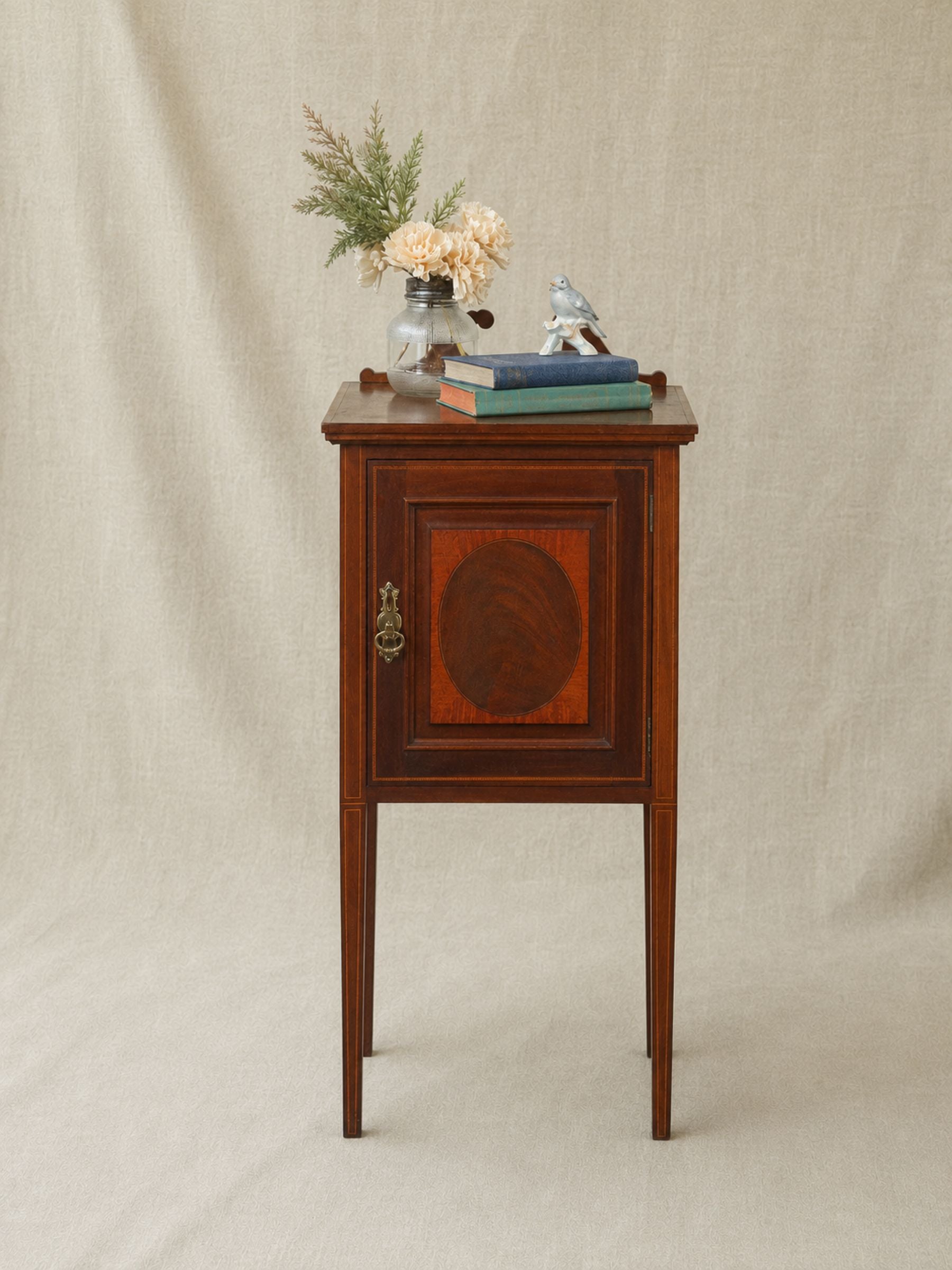Edwardian Inlaid Mahogany Nightstand or Bedside Cabinet