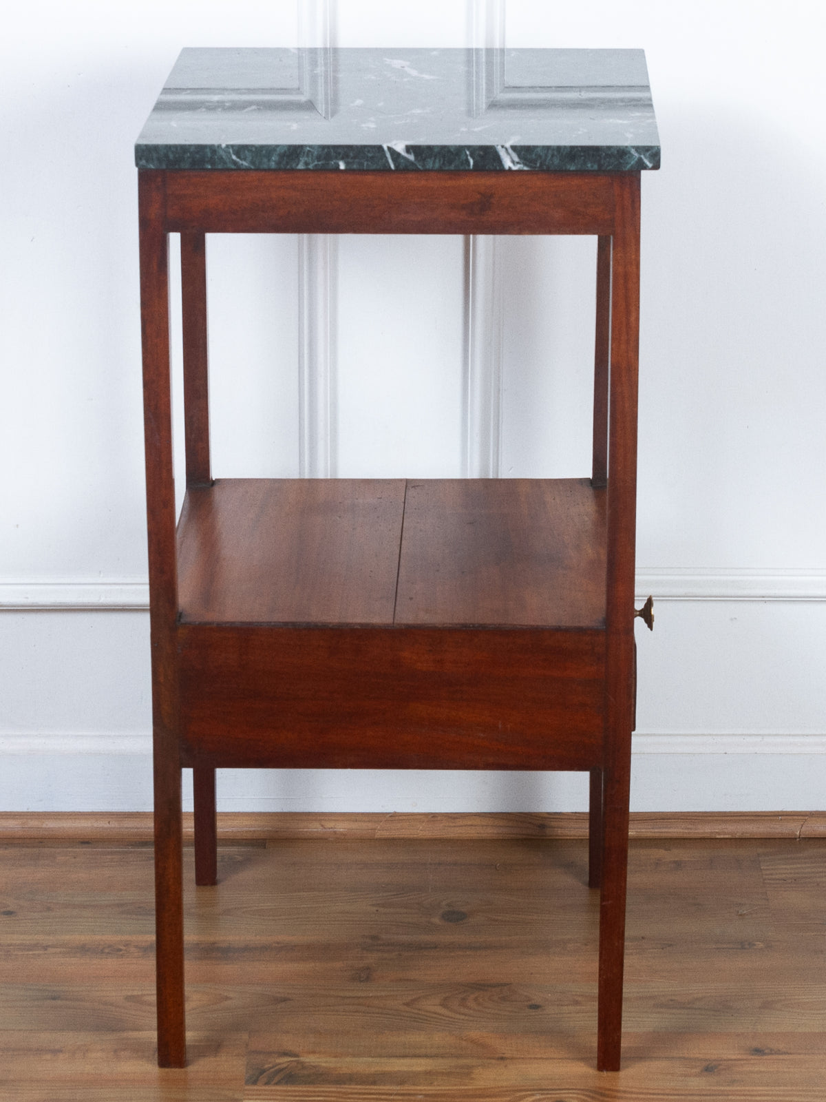 Antique English Mahogany Green Marble Top Side Table, c.1830
