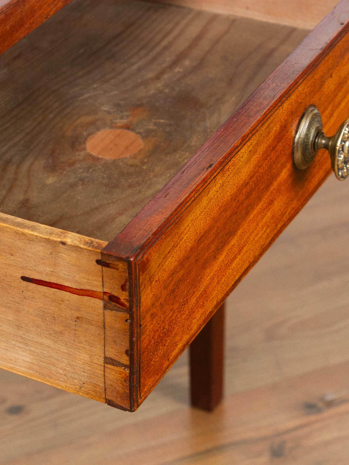 Antique English Mahogany Green Marble Top Side Table, c.1830