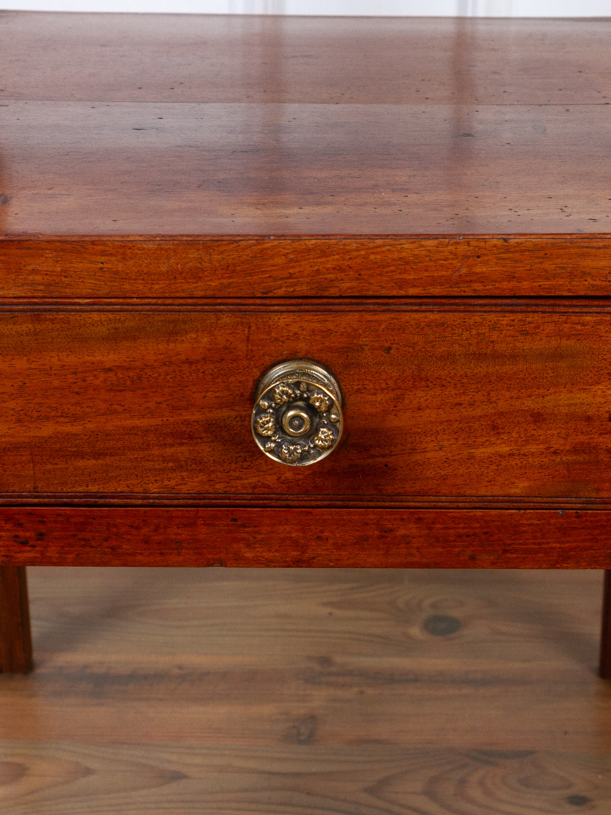 Antique English Mahogany Green Marble Top Side Table, c.1830