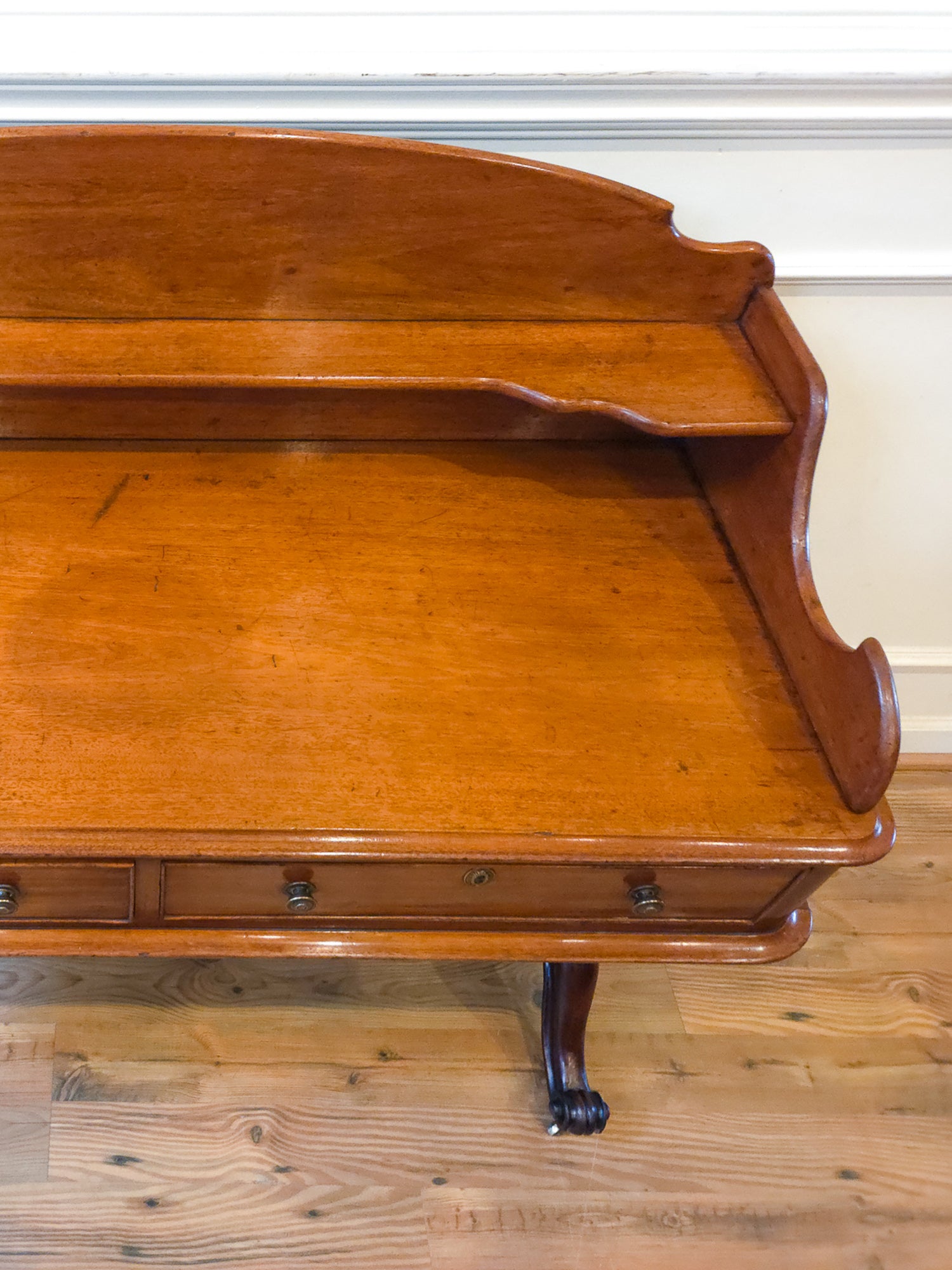 Antique Mahogany Writing Desk Console by Walter Carter for Harrod's England.