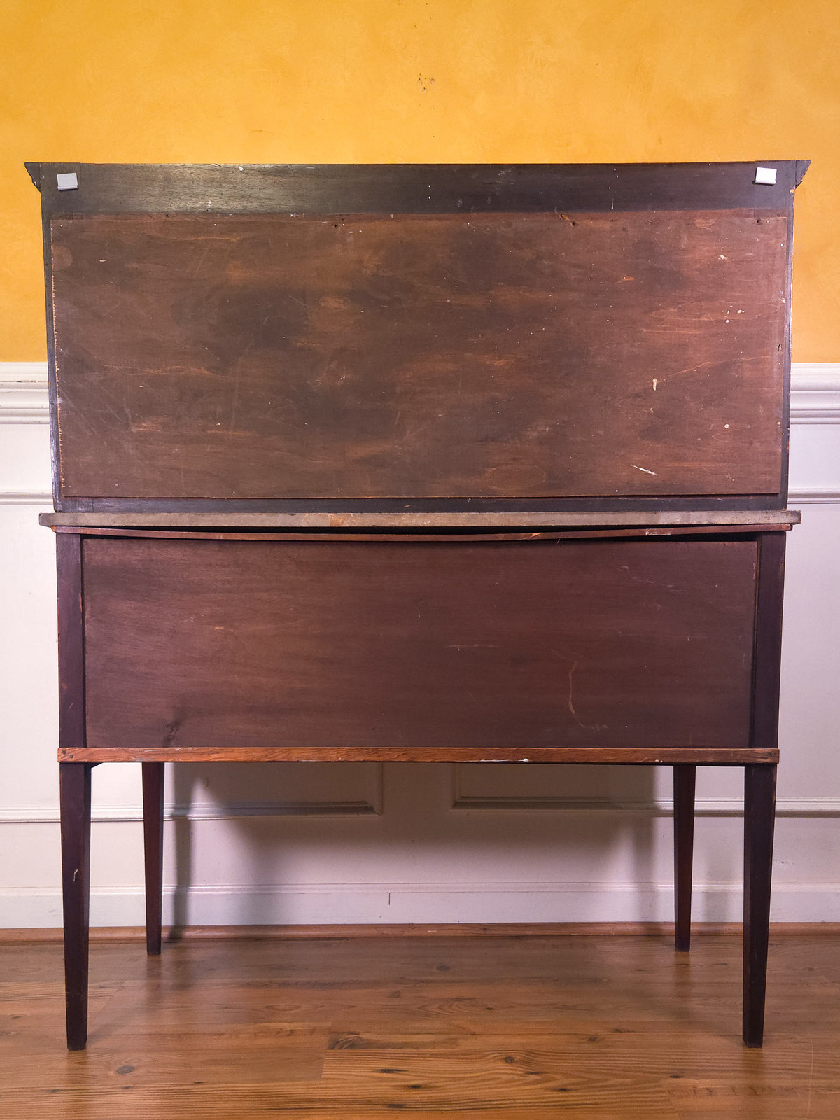 Antique English Inlaid Mahogany, Marble Top and Back, Washstand c.1900