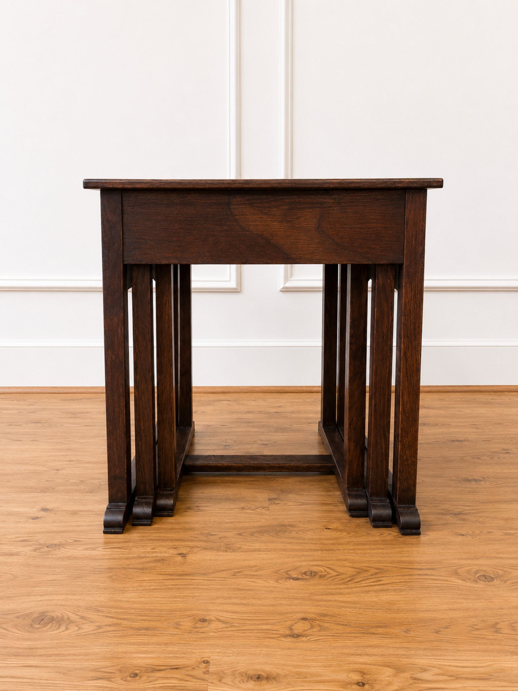 Early 20th Century English Oak Nesting Tables — Set of Three