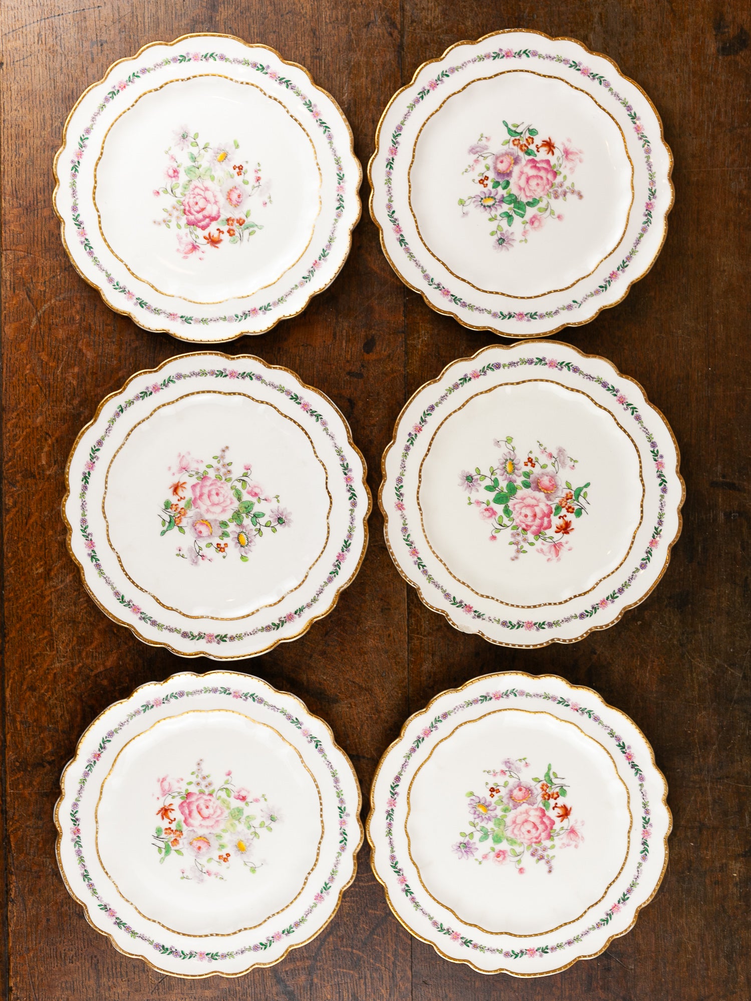 Antique Maple & Co. Hand-Painted Floral Porcelain Plate
