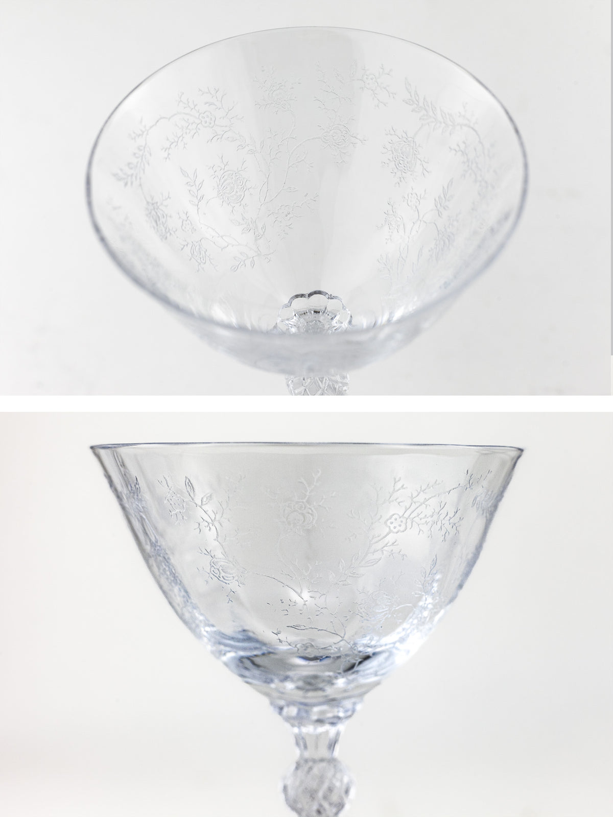 Fostoria Chintz Champagne / Cocktail Glass