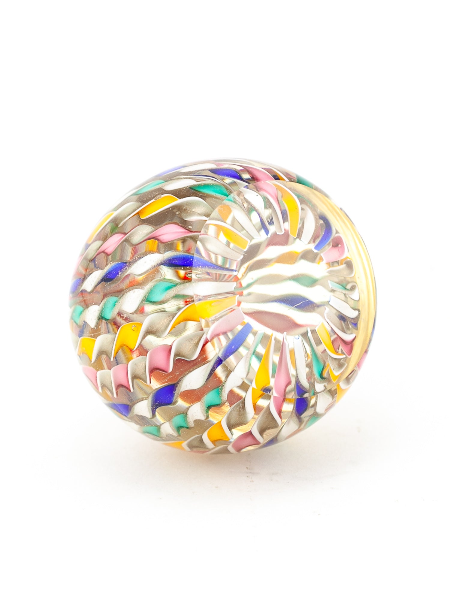 Vintage Fratelli Toso Murano Glass Paperweight Ribbon Twist Design