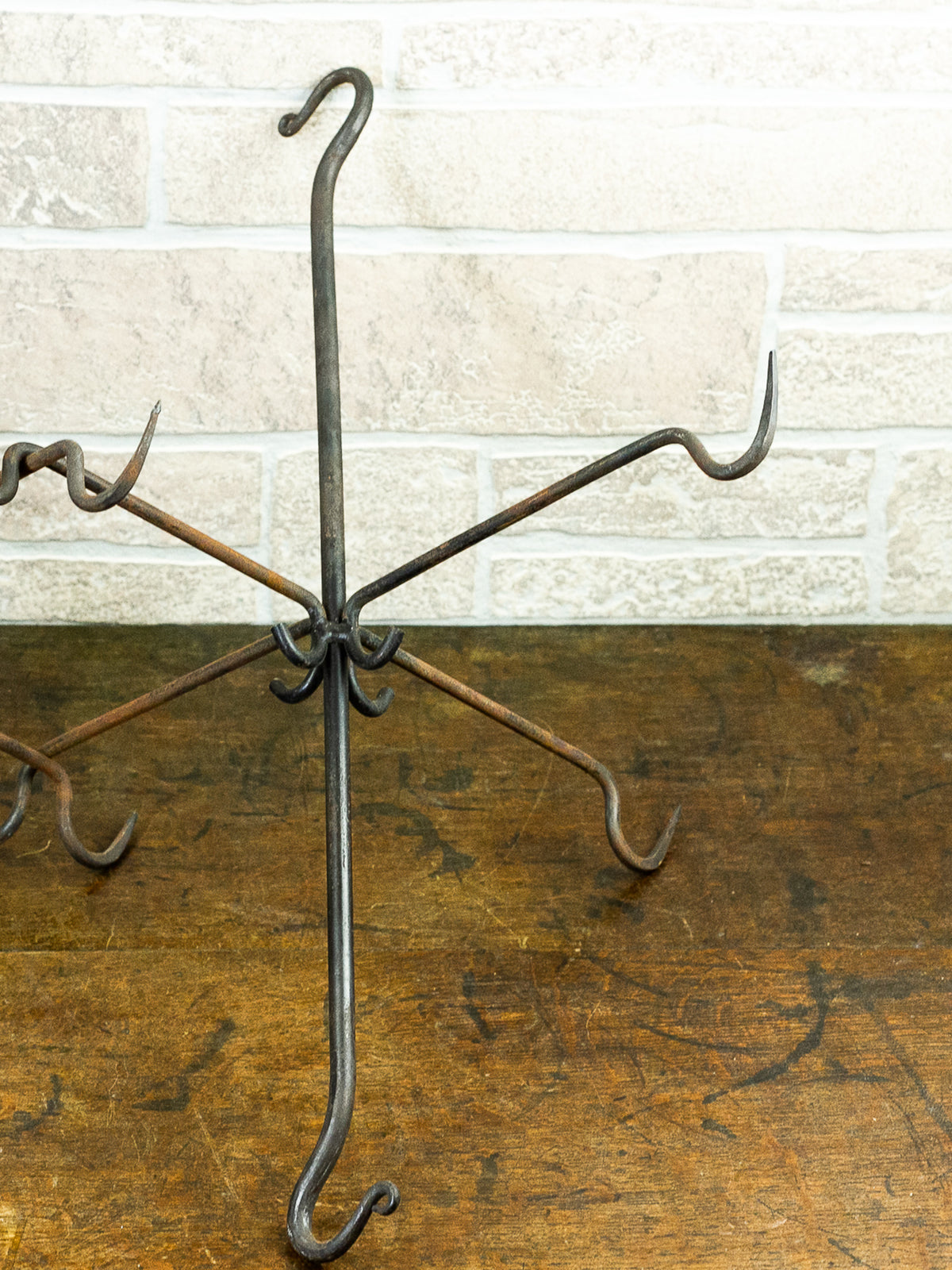 Antique 19th Century French Forged Iron Game / Meat Hanging Hook Rack. 2 Available