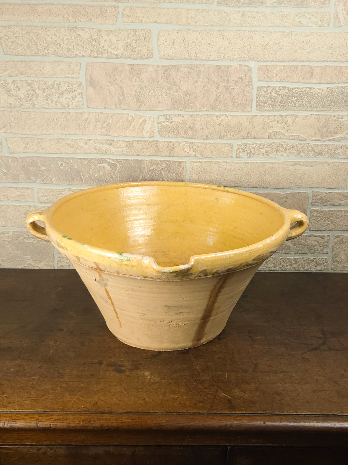 19th Century French Terracotta Tian Bowl with Honey Glaze