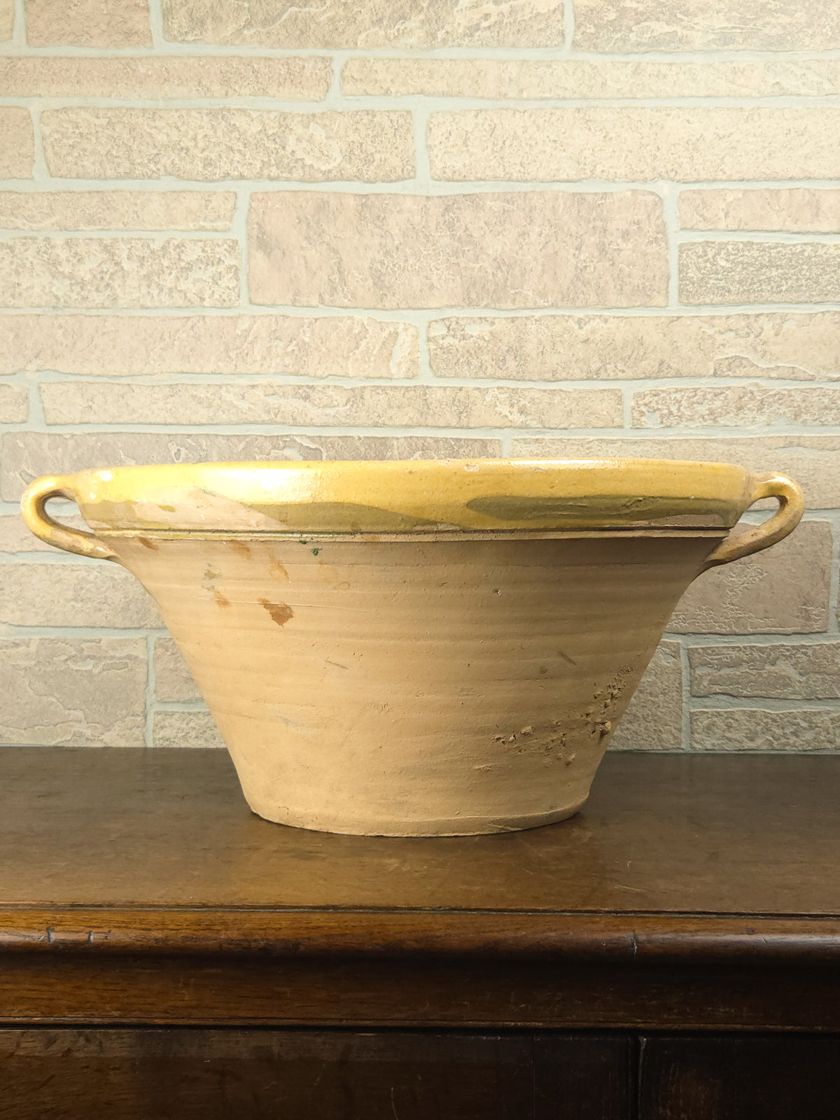 19th Century French Terracotta Tian Bowl with Honey Glaze