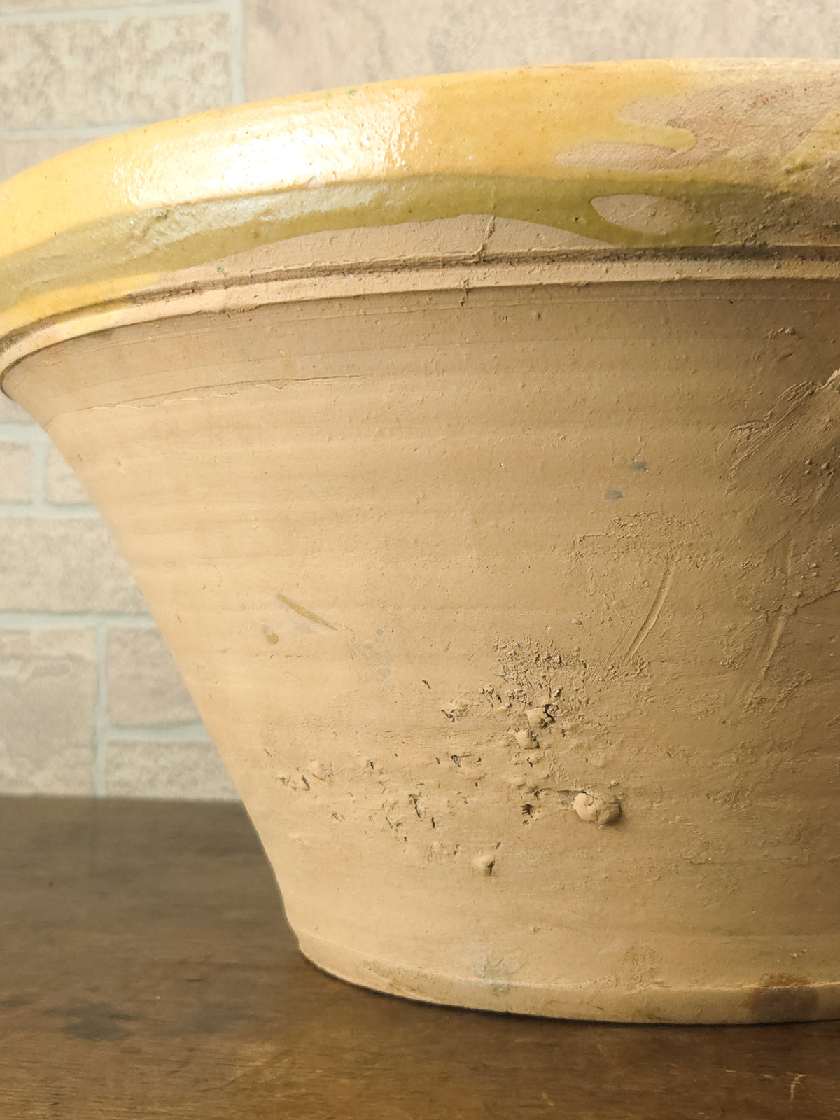 19th Century French Terracotta Tian Bowl with Honey Glaze