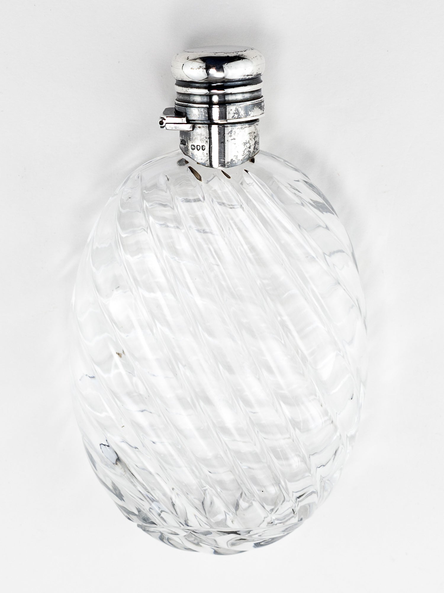 S. Mordan & Co. Sterling Silver & Ribbed Glass Flask, 1890–1891
