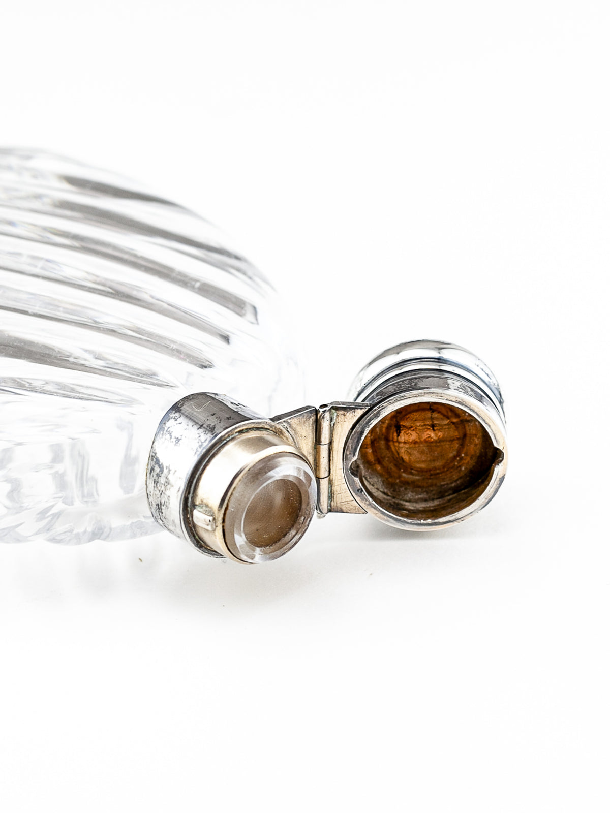S. Mordan & Co. Sterling Silver & Ribbed Glass Flask, 1890–1891